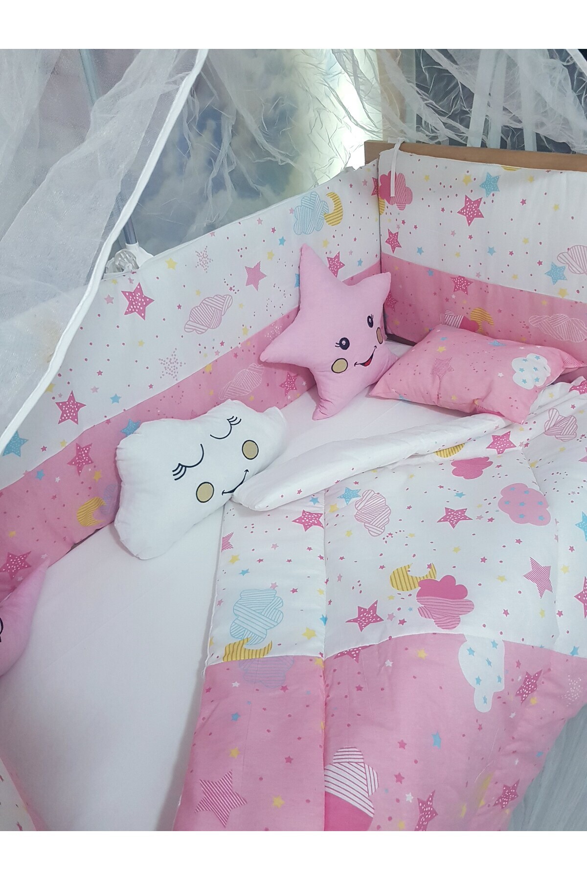 Baby Clime 60x120 Rüya Serisi Bebek Uyku Seti Pembe (CİBİNLİK VE APARAT DAHİL) fotoğrafı 4 (önizleme)