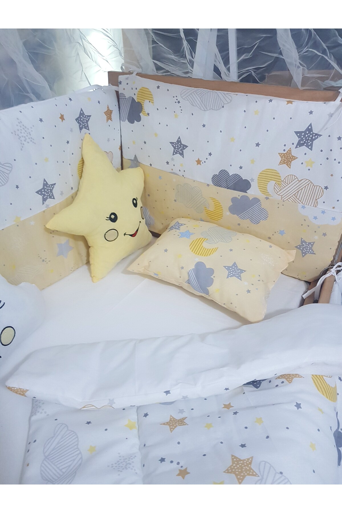 Baby Clime 60x120 Rüya Serisi Bebek Uyku Seti Sarı (CİBİNLİK VE APARAT DAHİL) fotoğrafı 4 (önizleme)