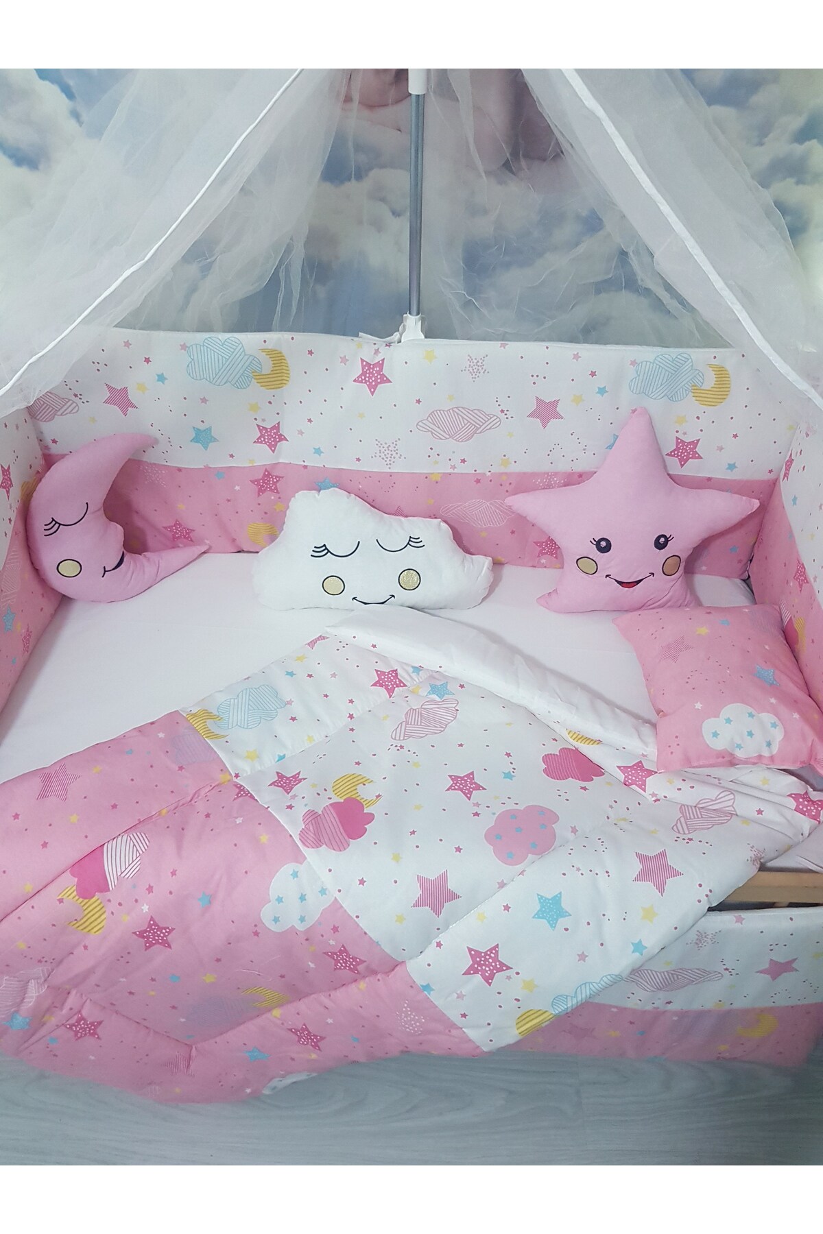 Baby Clime 60x120 Rüya Serisi Bebek Uyku Seti Pembe (CİBİNLİK VE APARAT DAHİL) fotoğrafı 2 (önizleme)