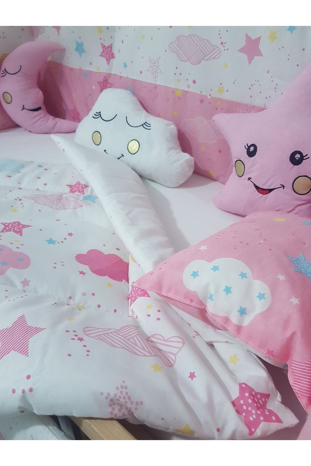 Baby Clime 60x120 Rüya Serisi Bebek Uyku Seti Pembe (CİBİNLİK VE APARAT DAHİL) fotoğrafı 5 (önizleme)