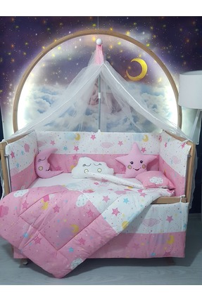 Baby Clime 60x120 Rüya Serisi Bebek Uyku Seti Pembe (CİBİNLİK VE APARAT DAHİL)