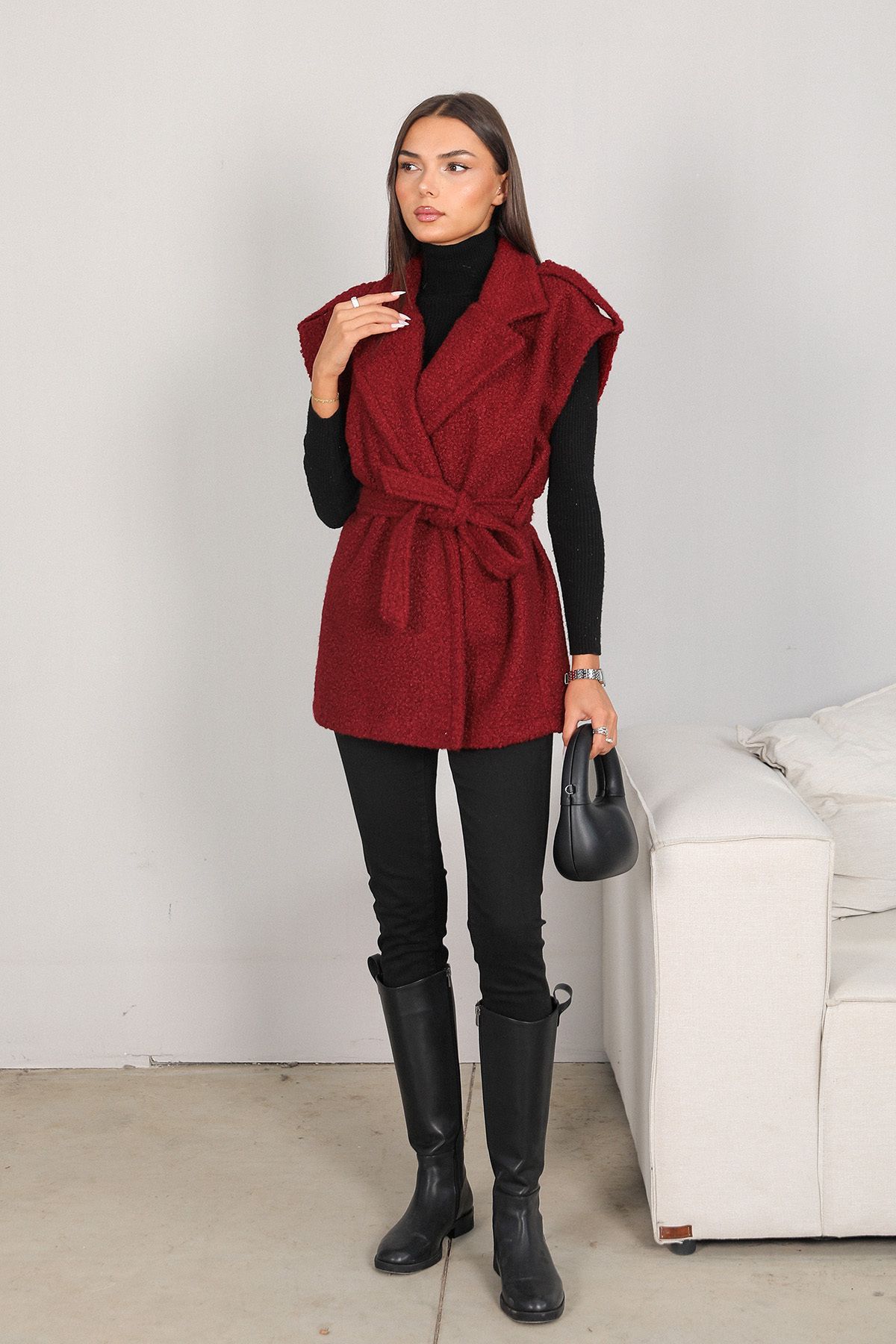 Melike Tatar-Vesta Claret Red Boucle 32-2231 2