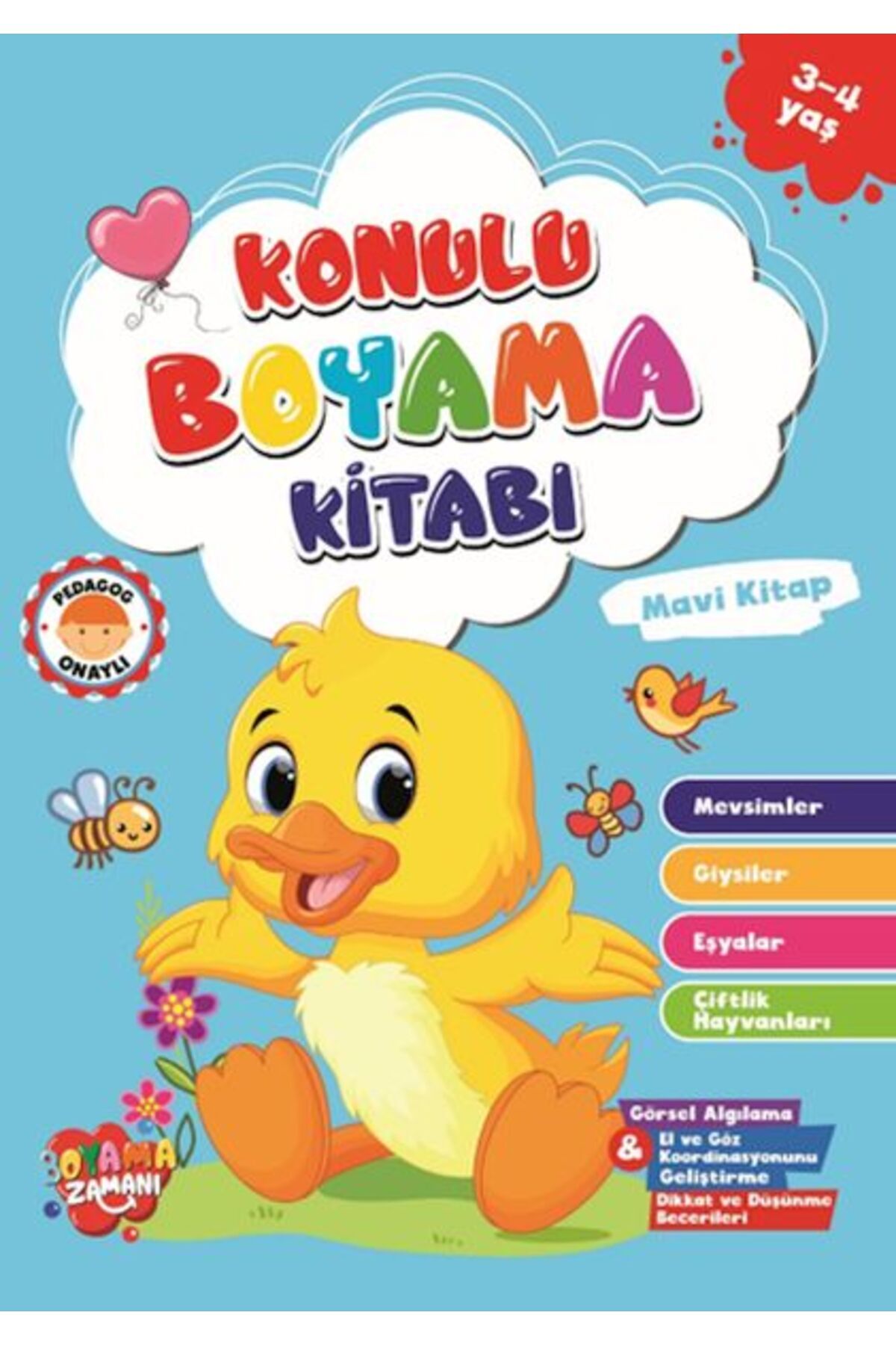 BOYAMA ZAMANI Konulu Boyama - MaviKitap (3-4 Yaş)