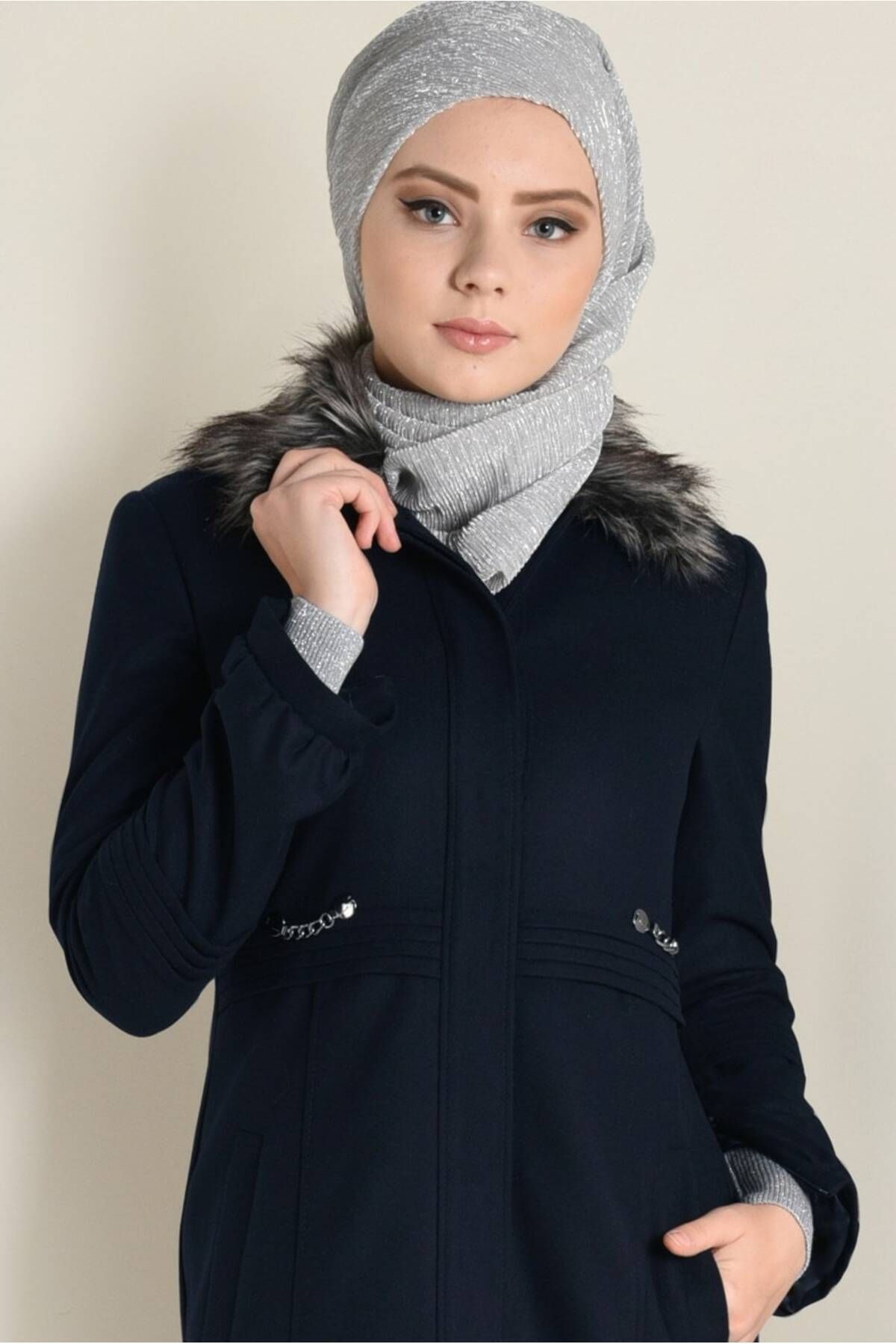 کت کاوش با خز با جزئیات روی یقه 9789 Alvina
