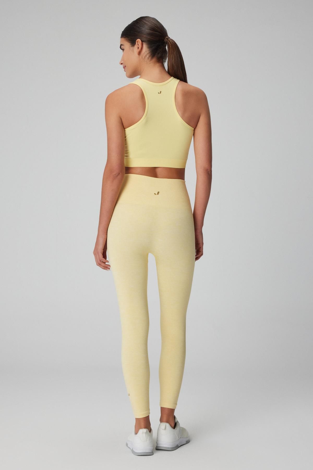 Jerf-Palmi Melange Patterned High Waist Leggings Yellow 4