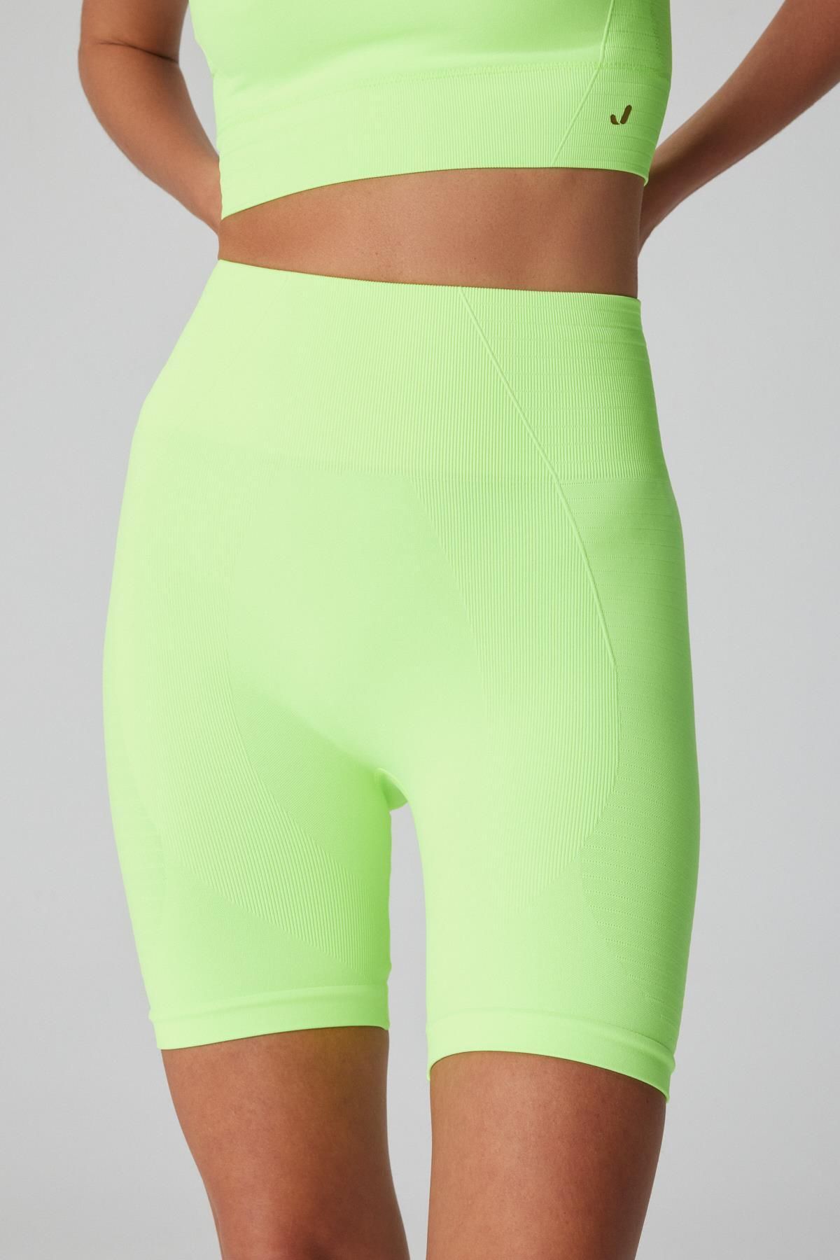 Jerf-Gela High Waist Biker Shorts (12cm) Neon Green 2