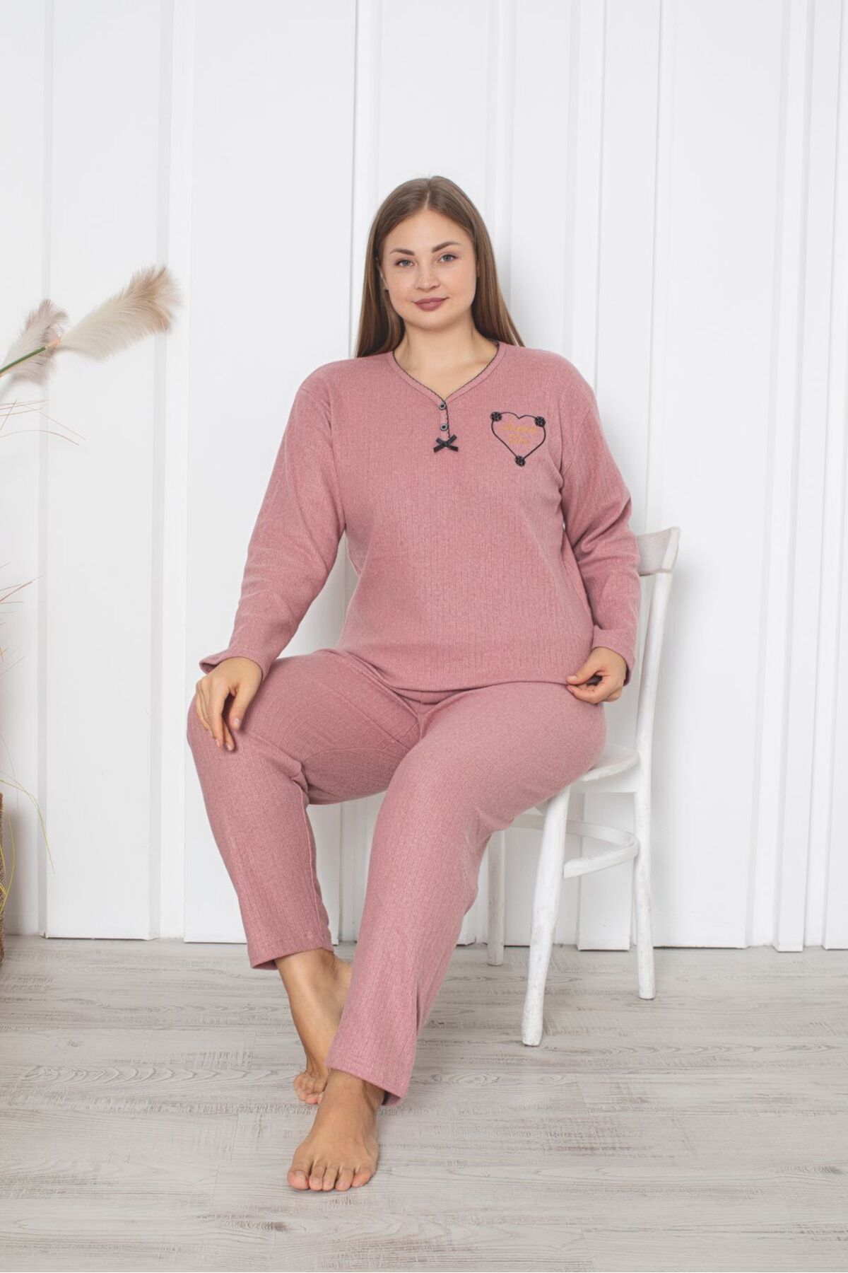 Asel-Plus Size Interlock Pajama Set 2