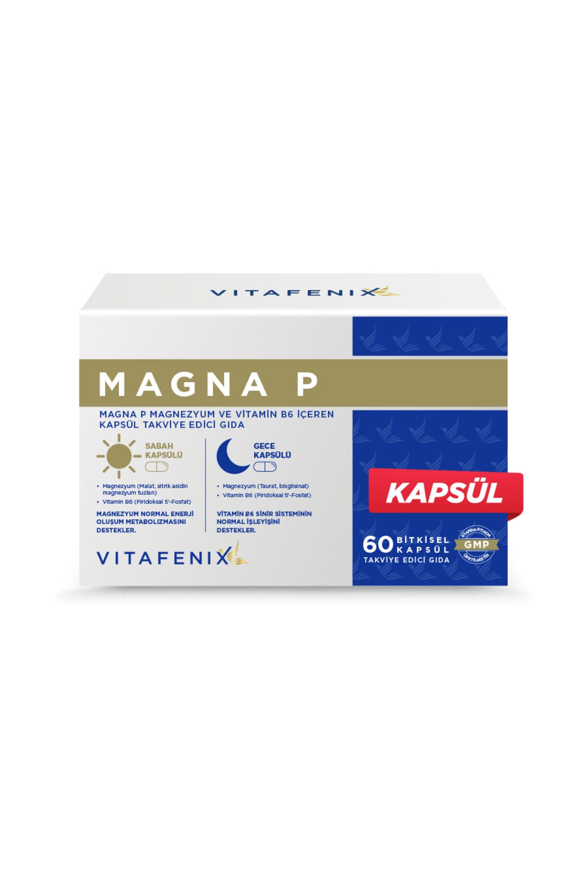 Vitafenix Magna P Gece Gündüz Kapsül Magnezyum Takviyesi