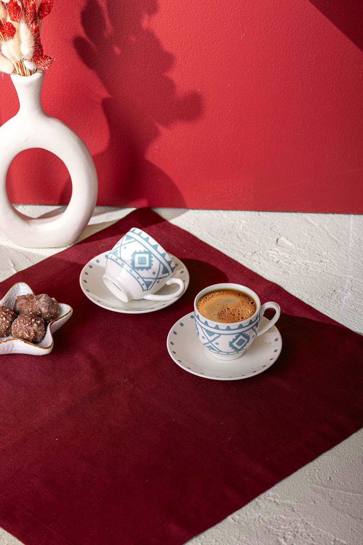 Emsan-Set cești de cafea Azur New Bonem pentru 2 persoane - 90 ml Albastru 3