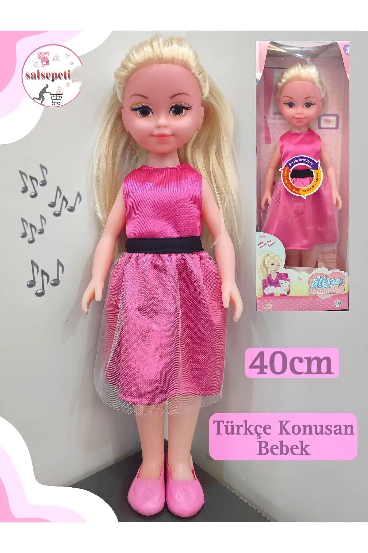 AİLENİZİN OYUNCAKCISI Büyük Boy Konuşan Et Bebek 40cm Türkçe Konuşan Sesli Et - Plastik Oyuncak Bebek