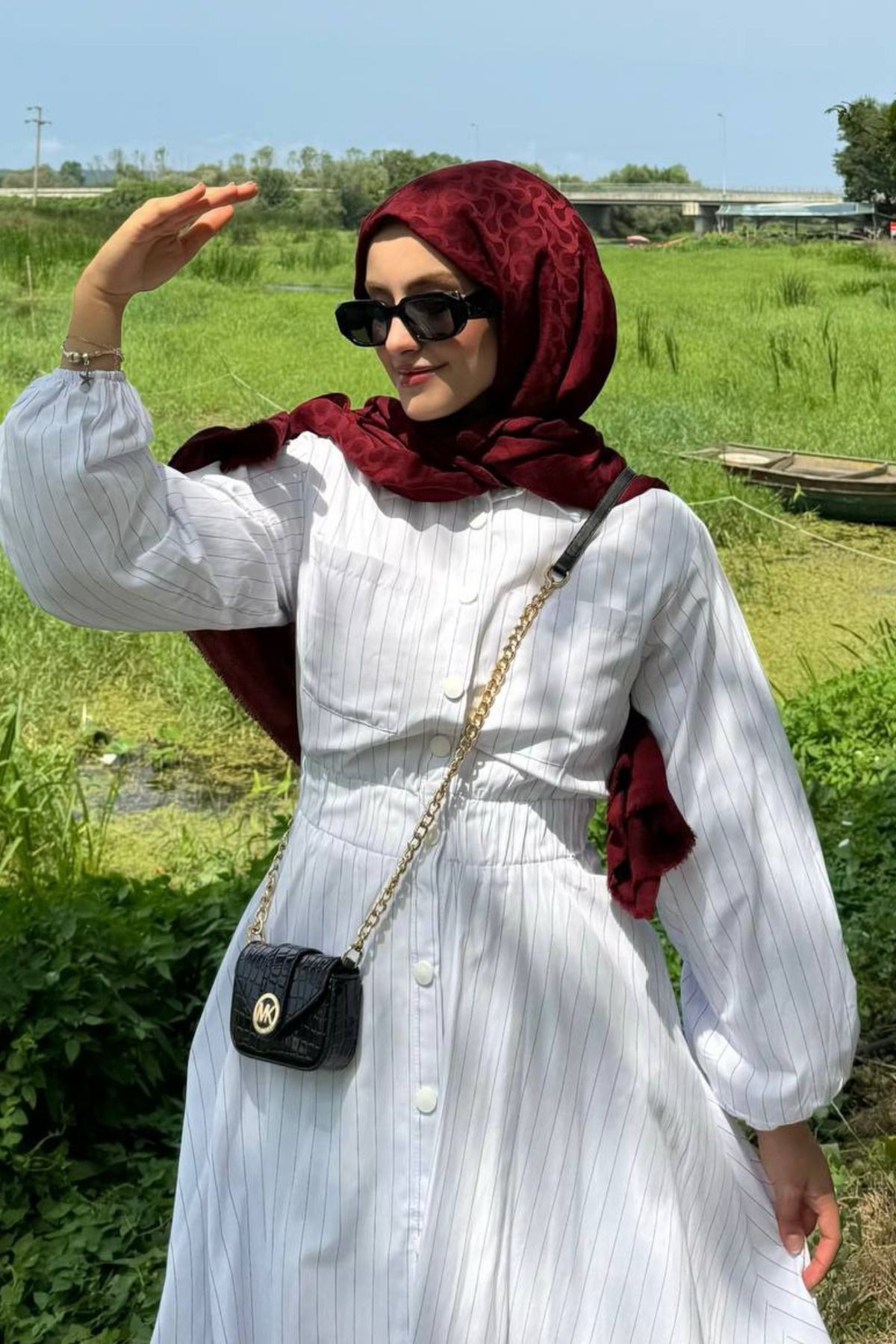 پیراهن سفید زنانه حجاب لباس اسنپ راه خوب lurex moda