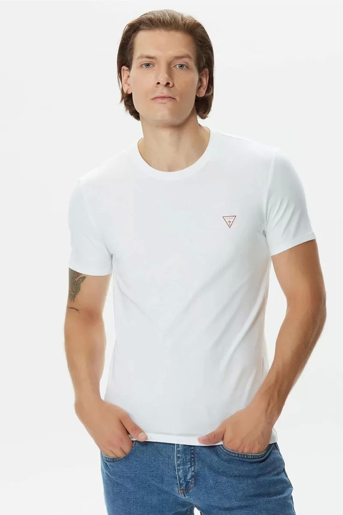 تی شرت سفید مردانه Guess