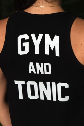 HARSFIT KADIN SİYAH ANTRENMAN SPORCU ATLETİ GYM AND TONIC CROPPED TANK