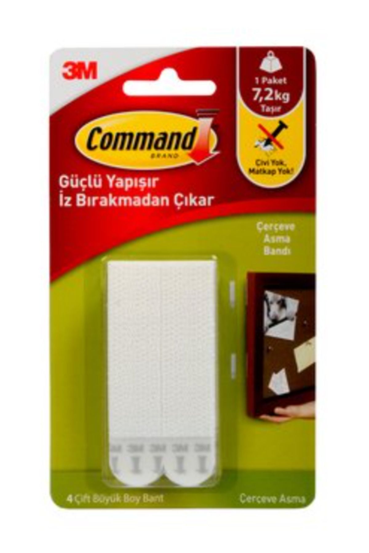 3M 17206 Command Büyük Boy Cırt Cırt Bant 4lü Pk.