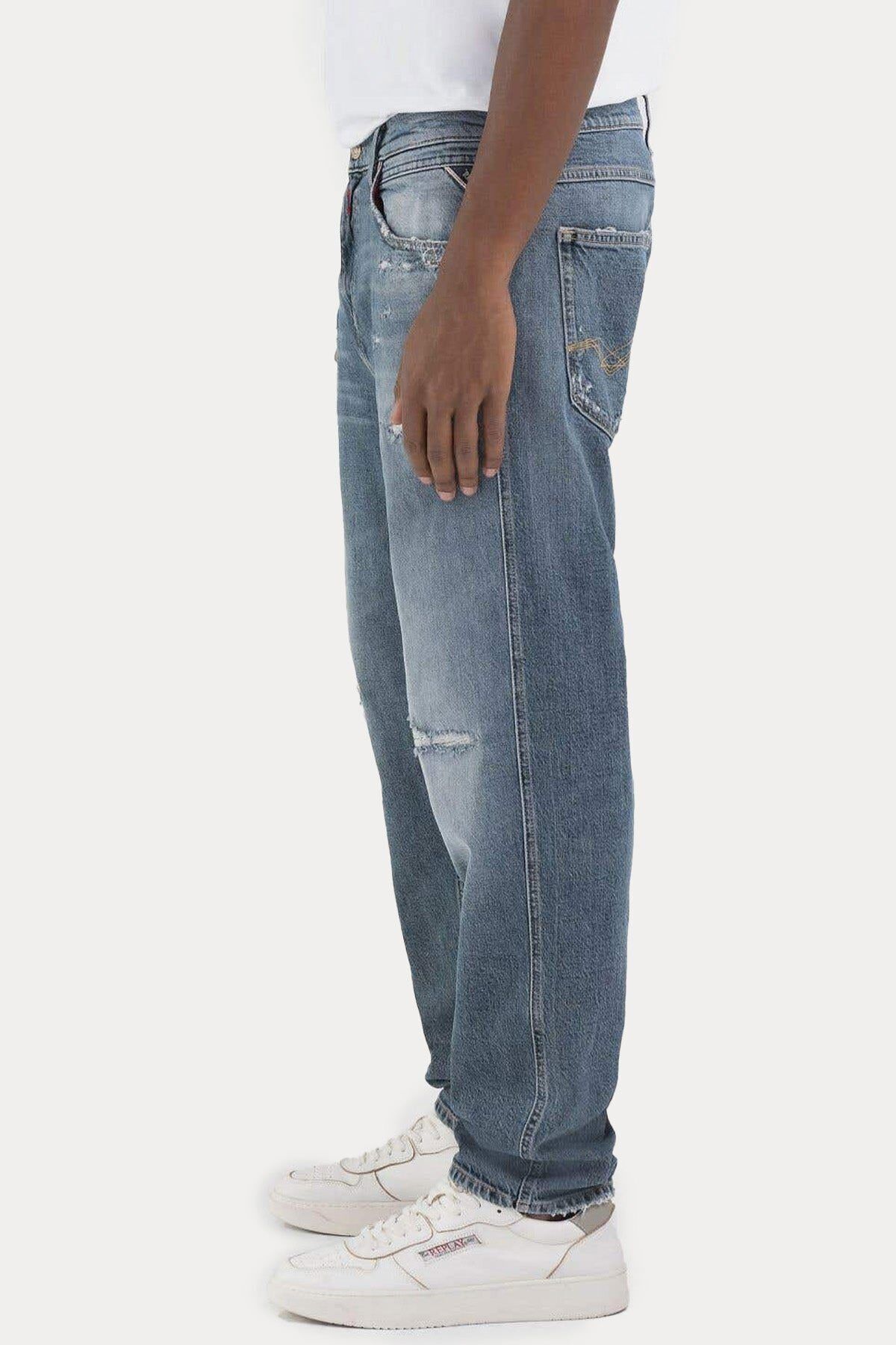 Replay-Sandot Tapered Fit Washed Jeans 3