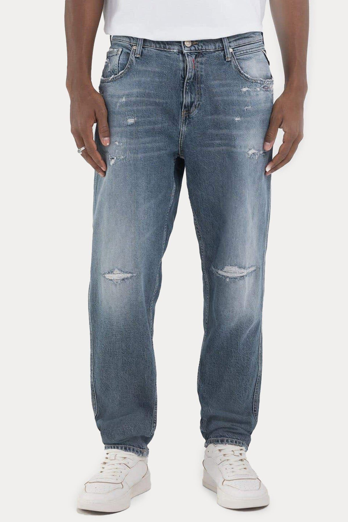 Replay-Sandot Tapered Fit Washed Jeans 2