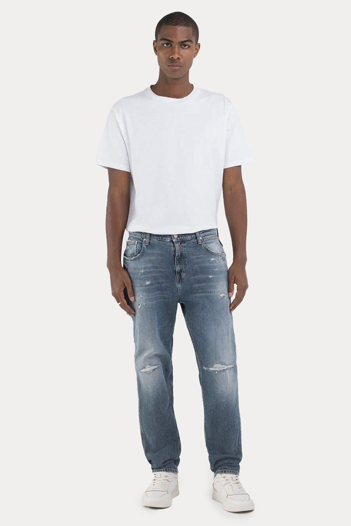 Replay-Sandot Tapered Fit Washed Jeans 1