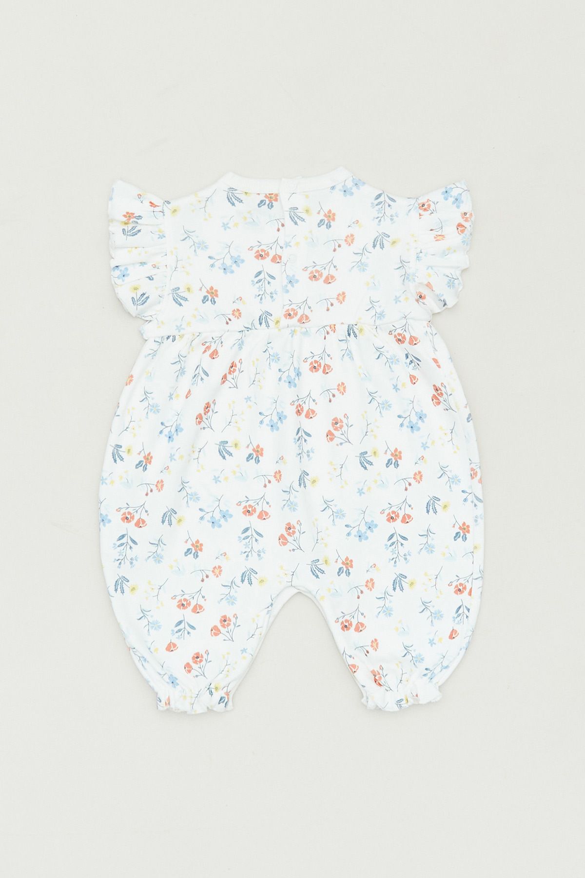 Fulla Moda-Ruffled Sleeve and Floral Patterned Girls' Jumpsuit 2