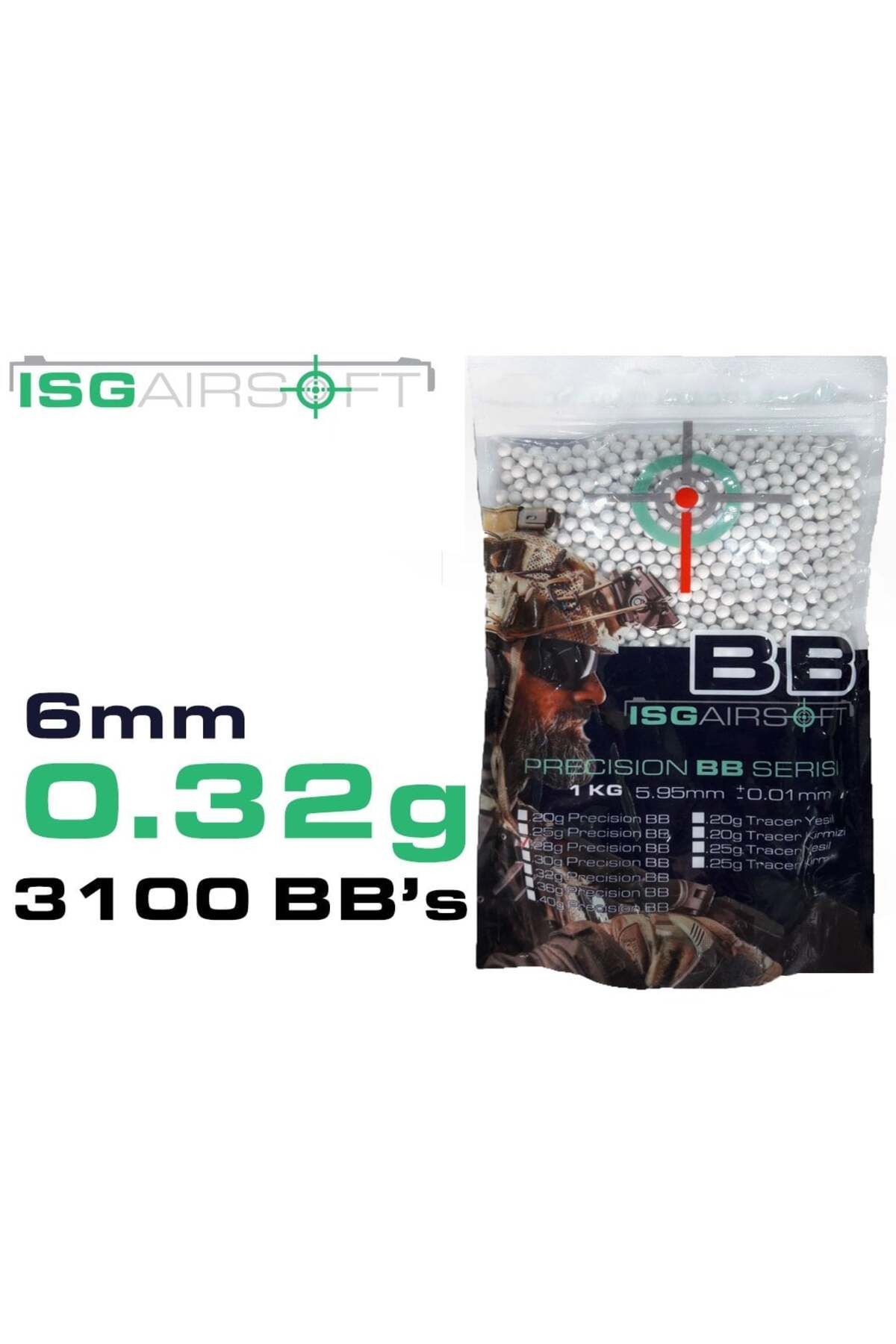 ISG Airsoft ISGairsoft 0.32g Airsoft BB 3100adet 1KG Paket