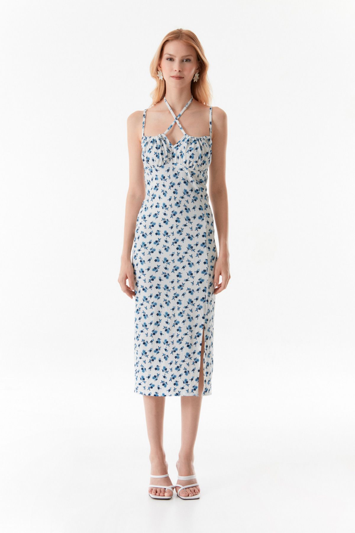 Fulla Moda-Rochie cu bretele cu modele florale 8