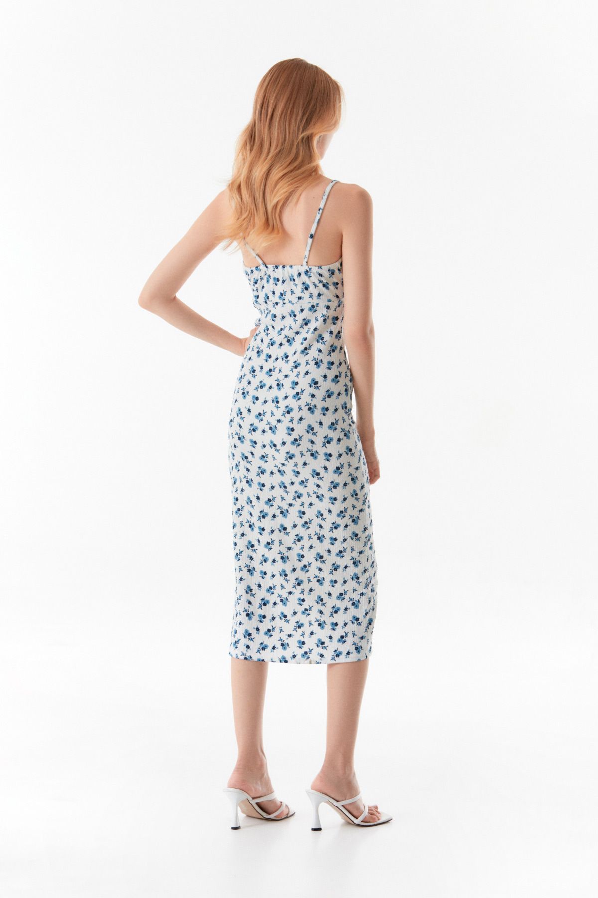 Fulla Moda-Rochie cu bretele cu modele florale 4