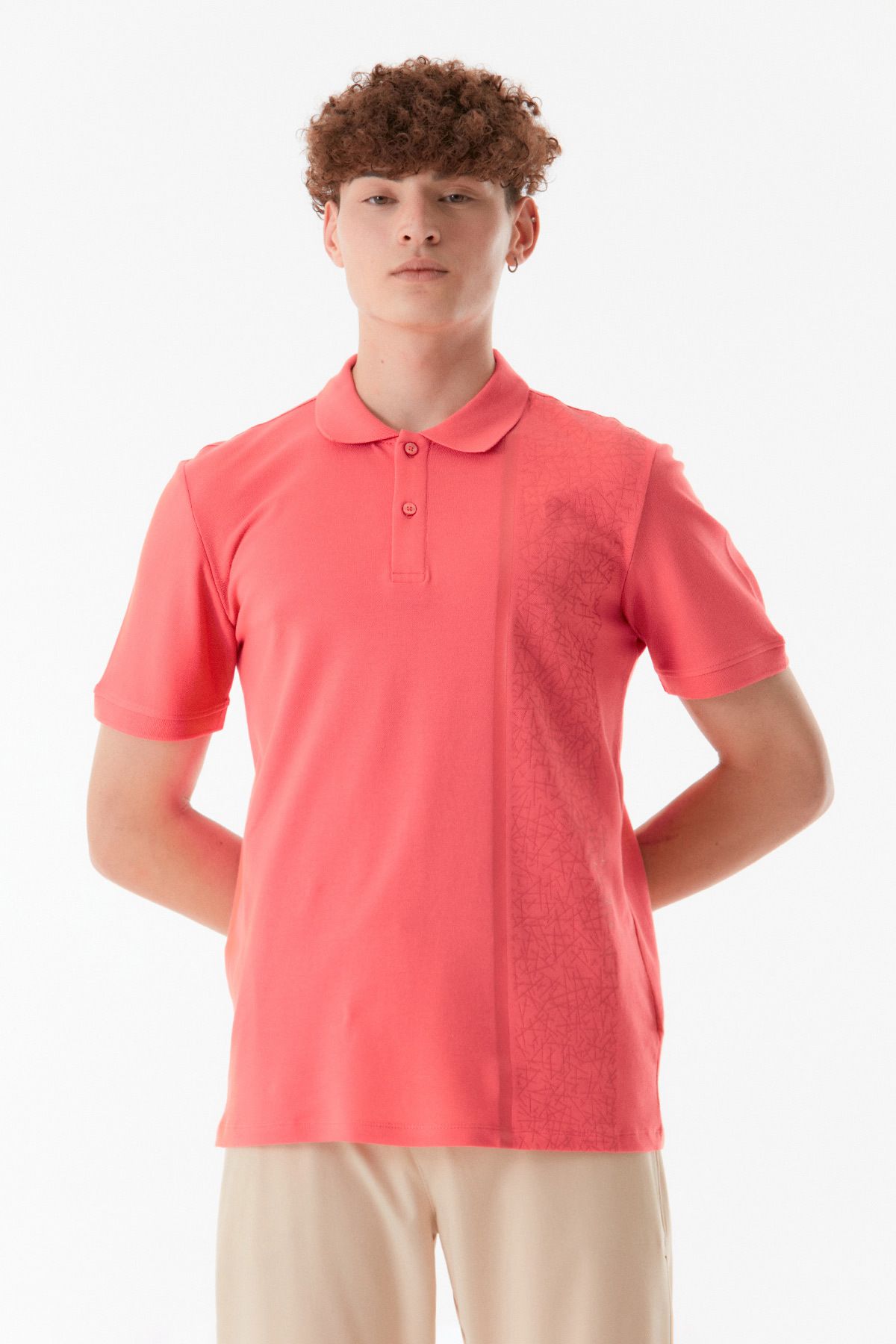 Fulla Moda-Tricou slim cu imprimeu cu gât polo 6