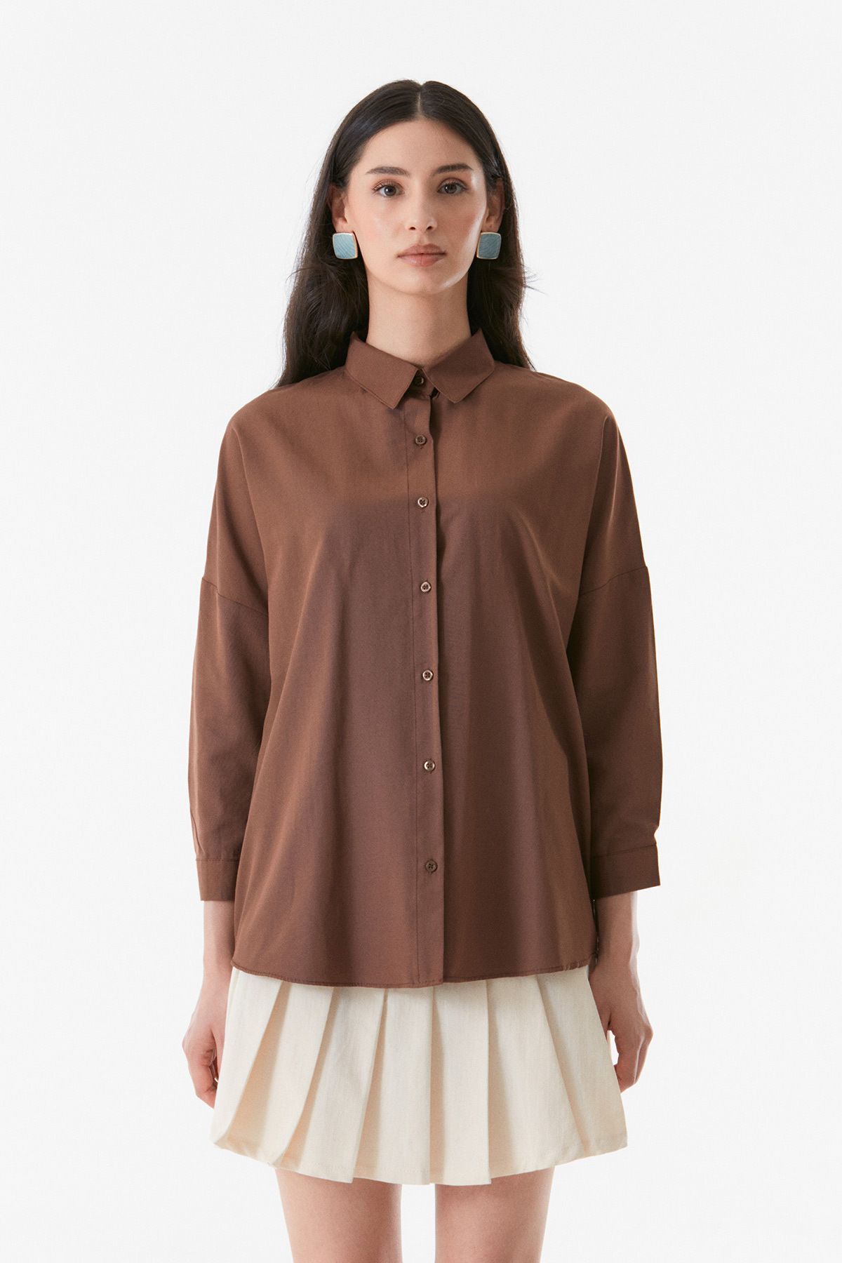 Fulla Moda-Oversize Cut Basic Shirt 7