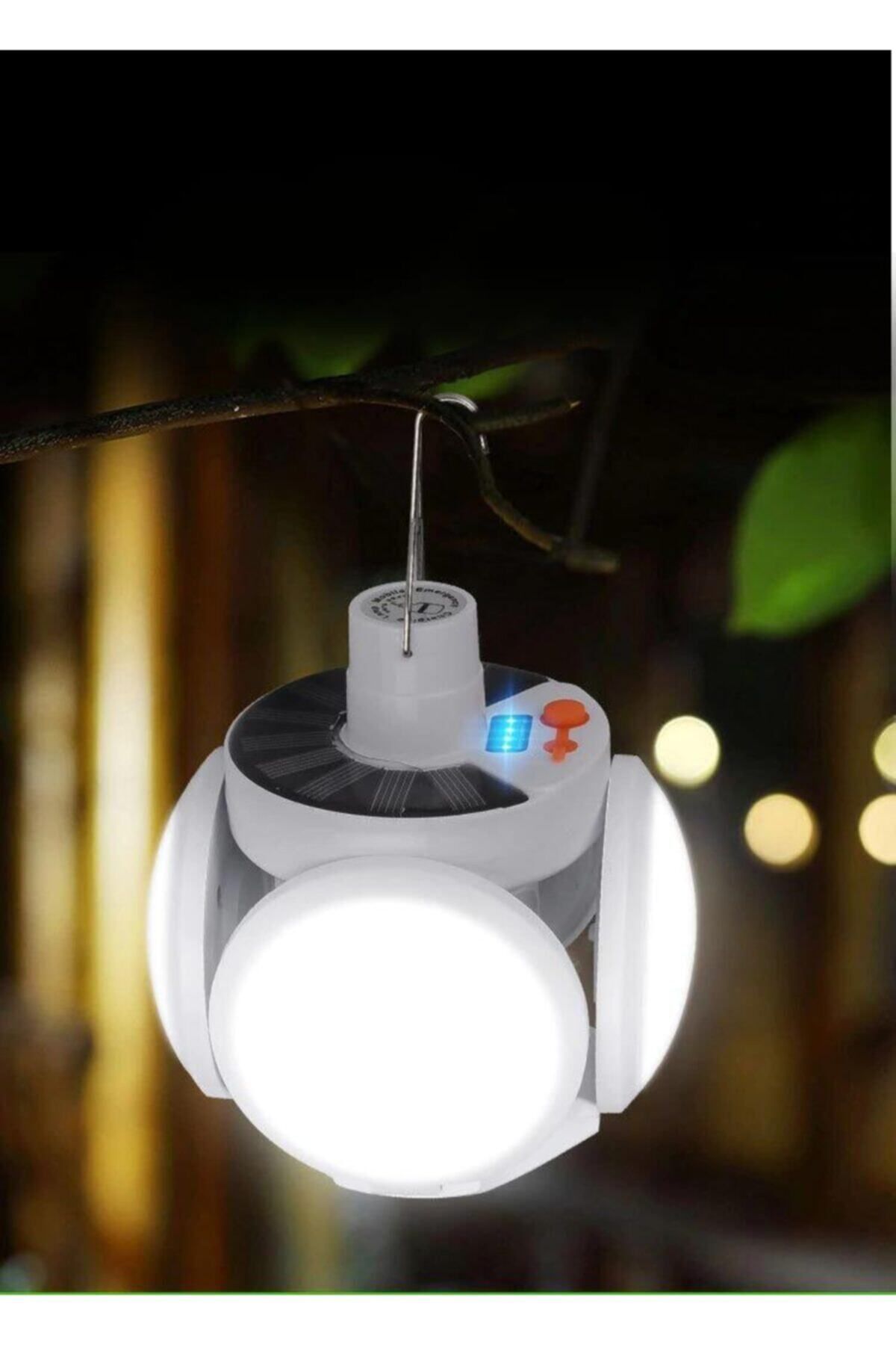 imka Solar Güneş Enerji Ve Usb Sarjlı 5 Kanatlı Bahçe Aydınlatma Led Askılı Pratik Kamp Lamba