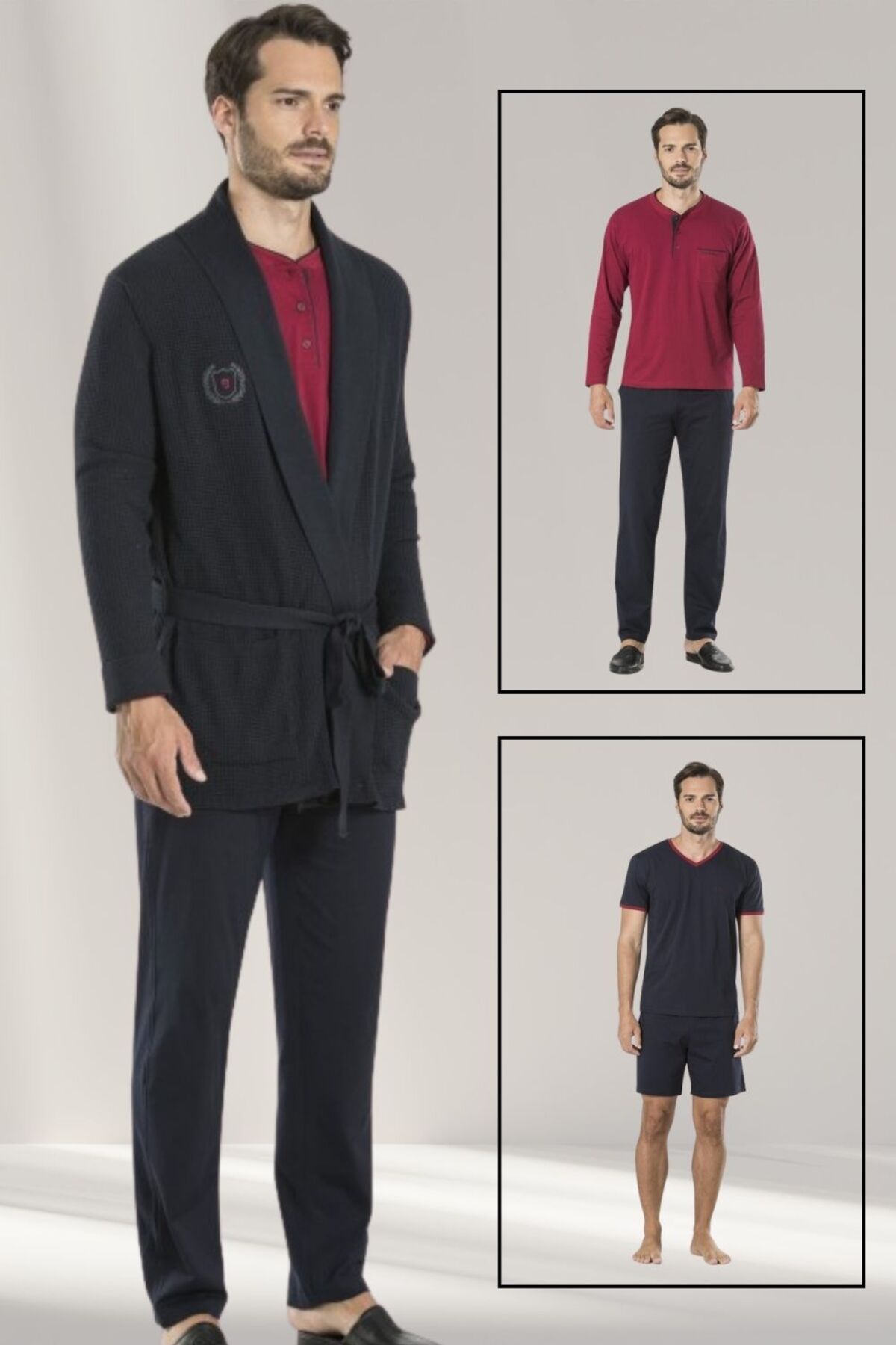 ست پیژامه و لباس خواب مردانه راسته فاق نرمال آستین بلند | پیر کاردین Pierre Cardin CH. PC23. 55.95.01 - تصویر 2