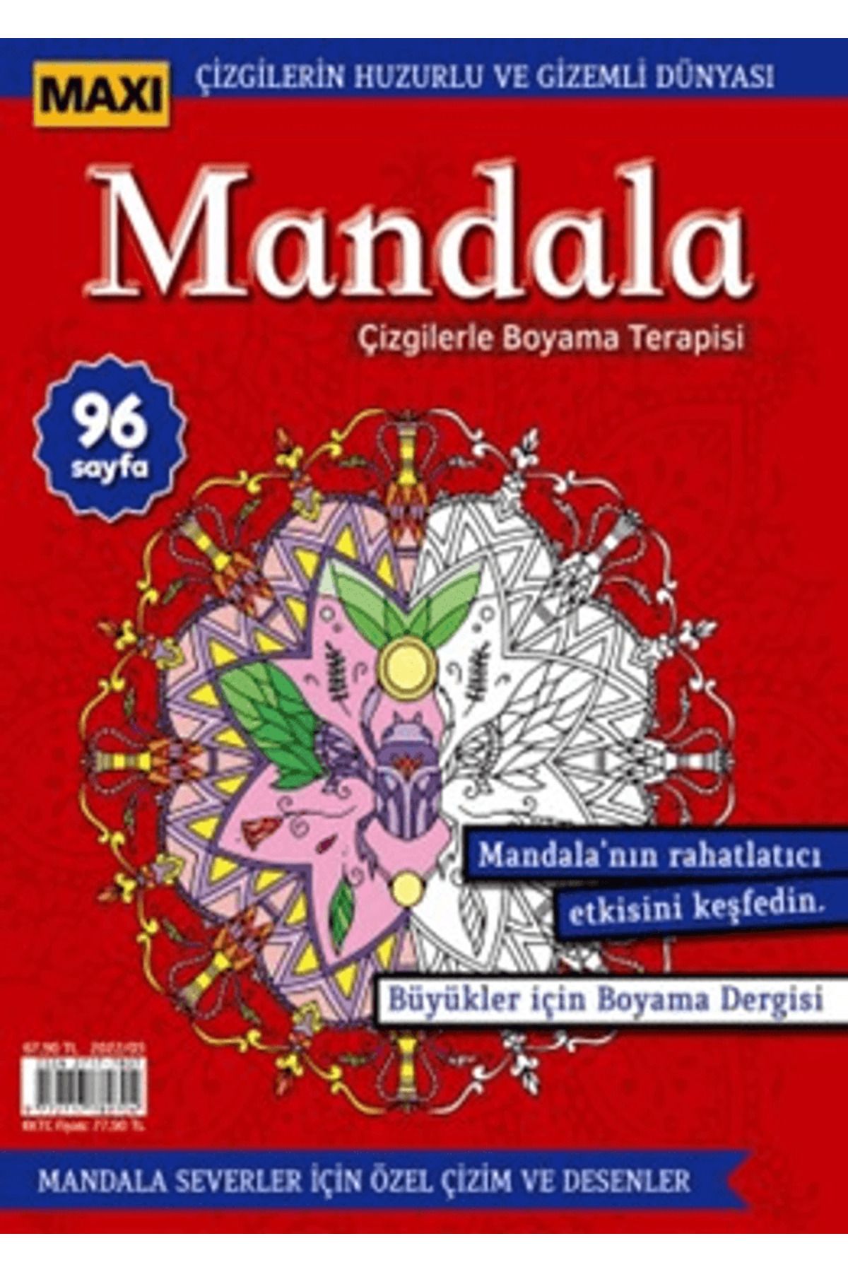 Maxi Yayıncılık Maxi Mandala Çizgilerle Boyama Terapisi 8 / Bertan Kodamanoğlu / Maxi Yayıncılık / 9772717780209