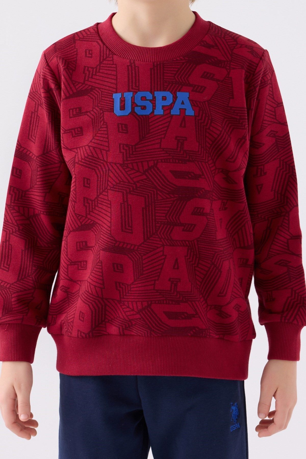 U.S. Polo Assn.-Us Polo Assn. Claret Red Uspa Printed Licensed Boy Suit 5