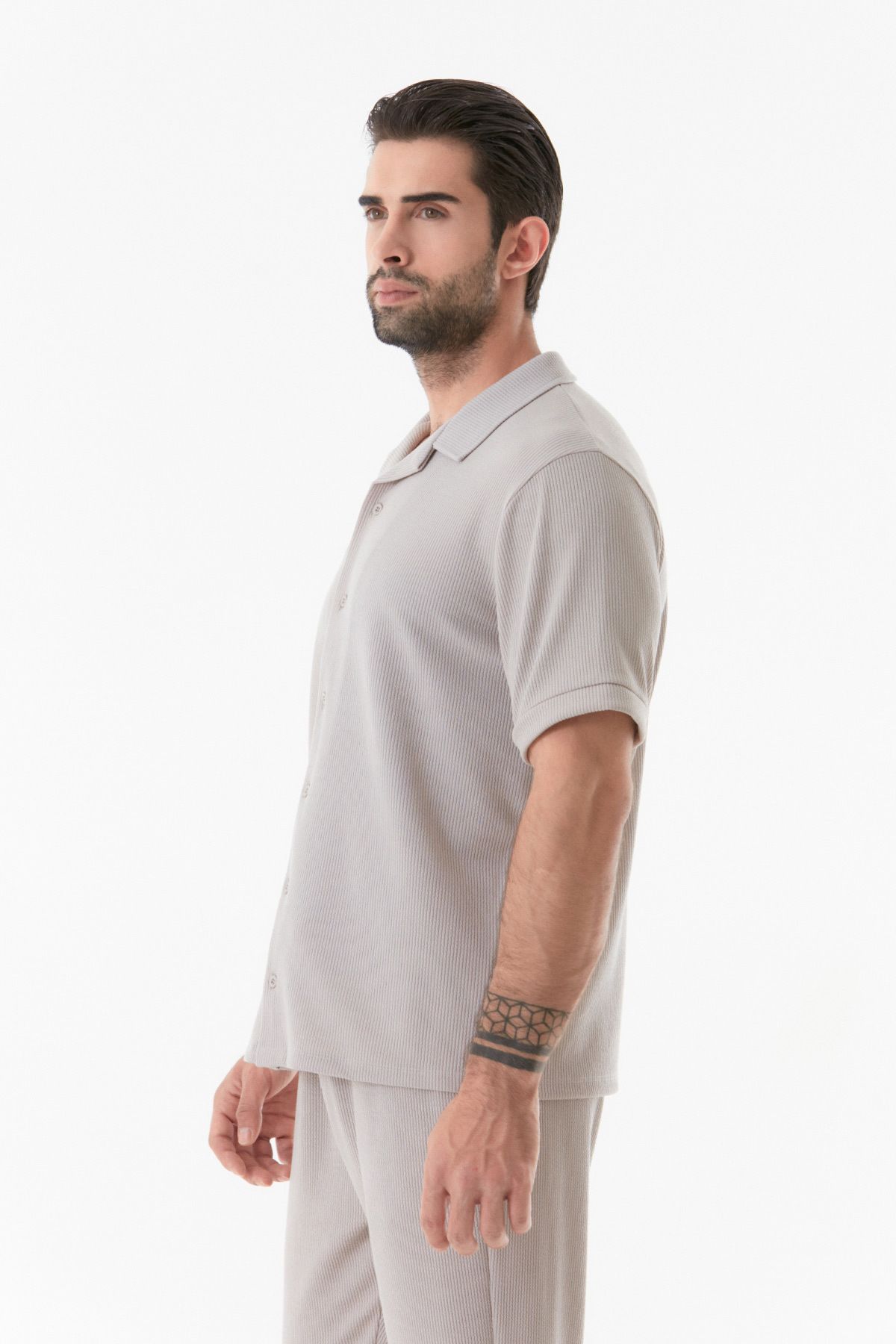 Fulla Moda-Short Sleeve Basic Corduroy Shirt 6