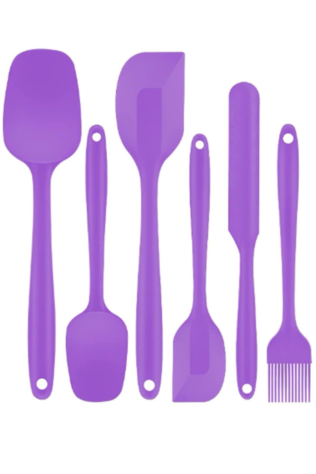 Kitchen Beauty-Purple Set of 6 Fireproof Non-Stick Kitchen Pastry Silicone Egg Brush Spoon Knife Spatula Set 1