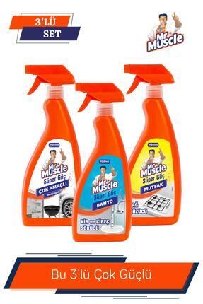 Mr. Muscle Süper Güç Serisi Banyo + Mutfak + Çok Amaçlı Temizleyici 750 ml