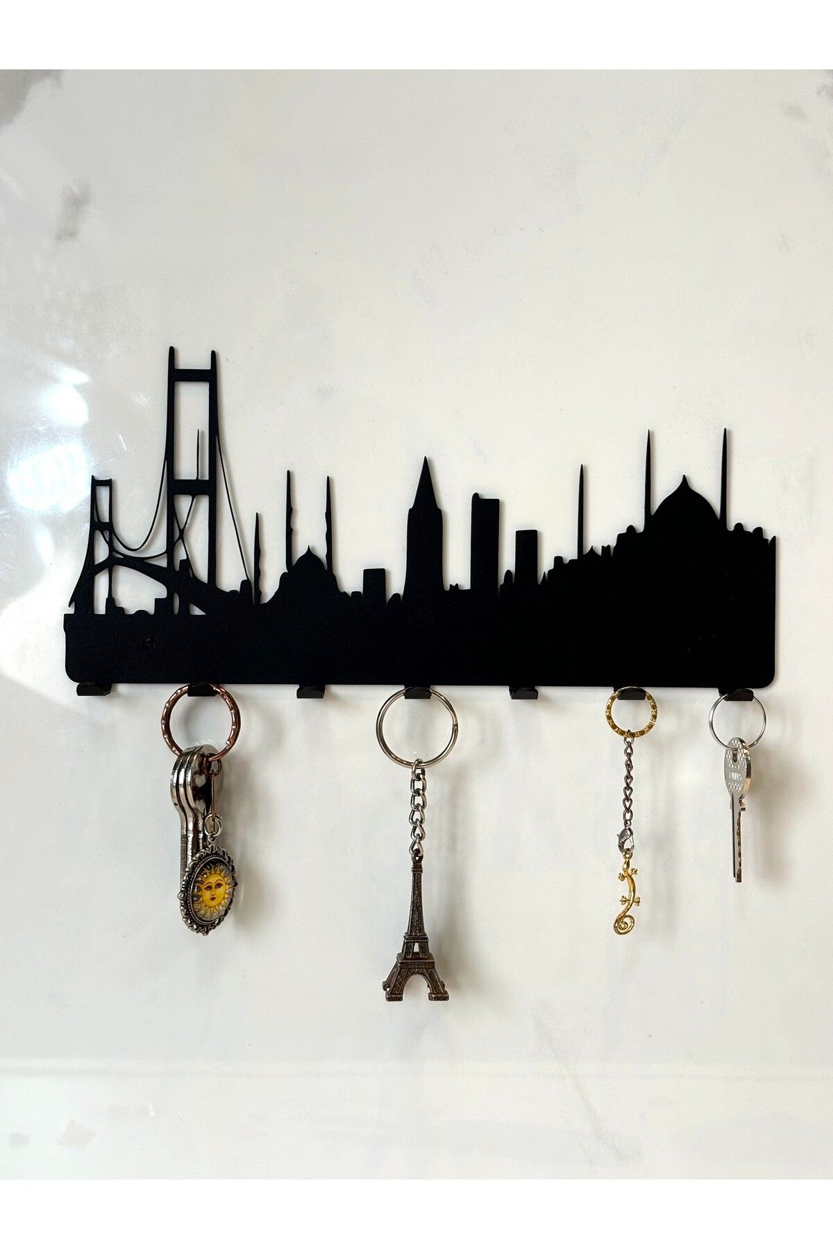 VELUX HOME-Metal Wall Key Hanger Istanbul Silhouette Keychain Home Decoration Hanger City Scenery 2