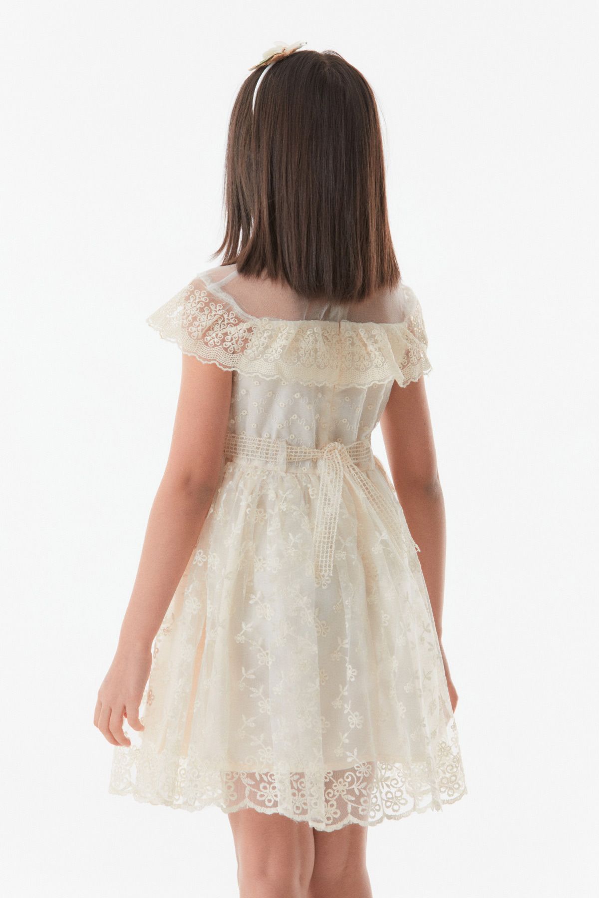 Fulla Moda-Girls' Dress with Flower Brooch Crown Accessories 4