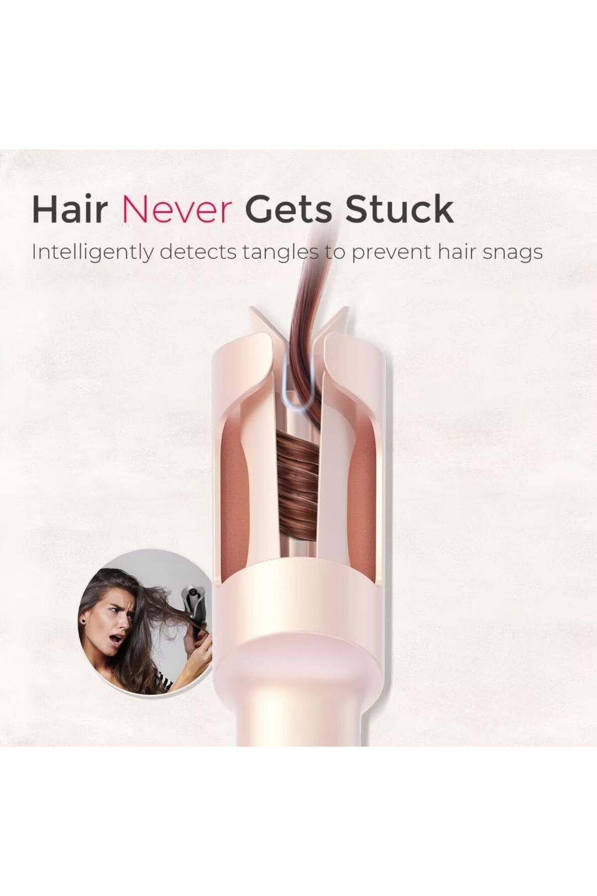 TYMO-CURLGO Cordless Automatic Curling Iron, Rechargeable & Dual Voltage, Gold Pink 7