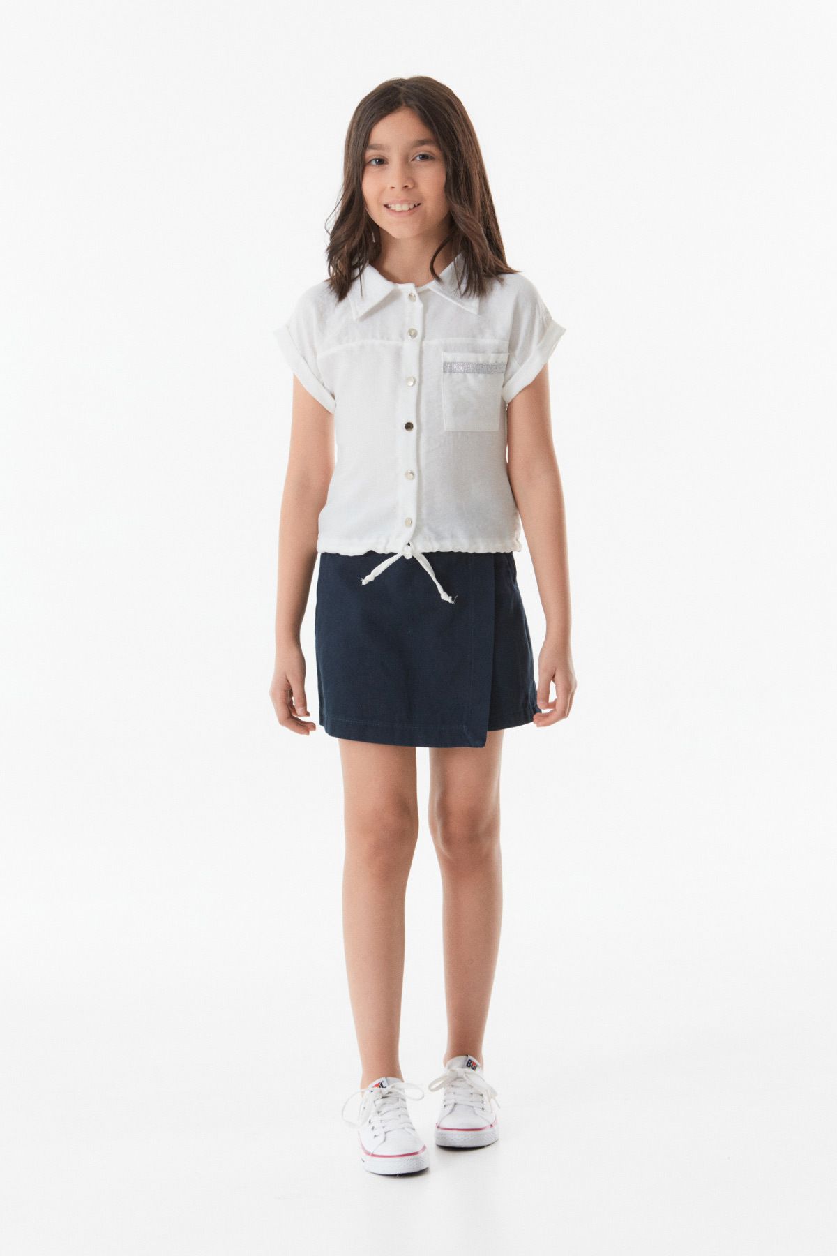 Fulla Moda-Girl's Shirt - Pocket Detail and Buttons 3