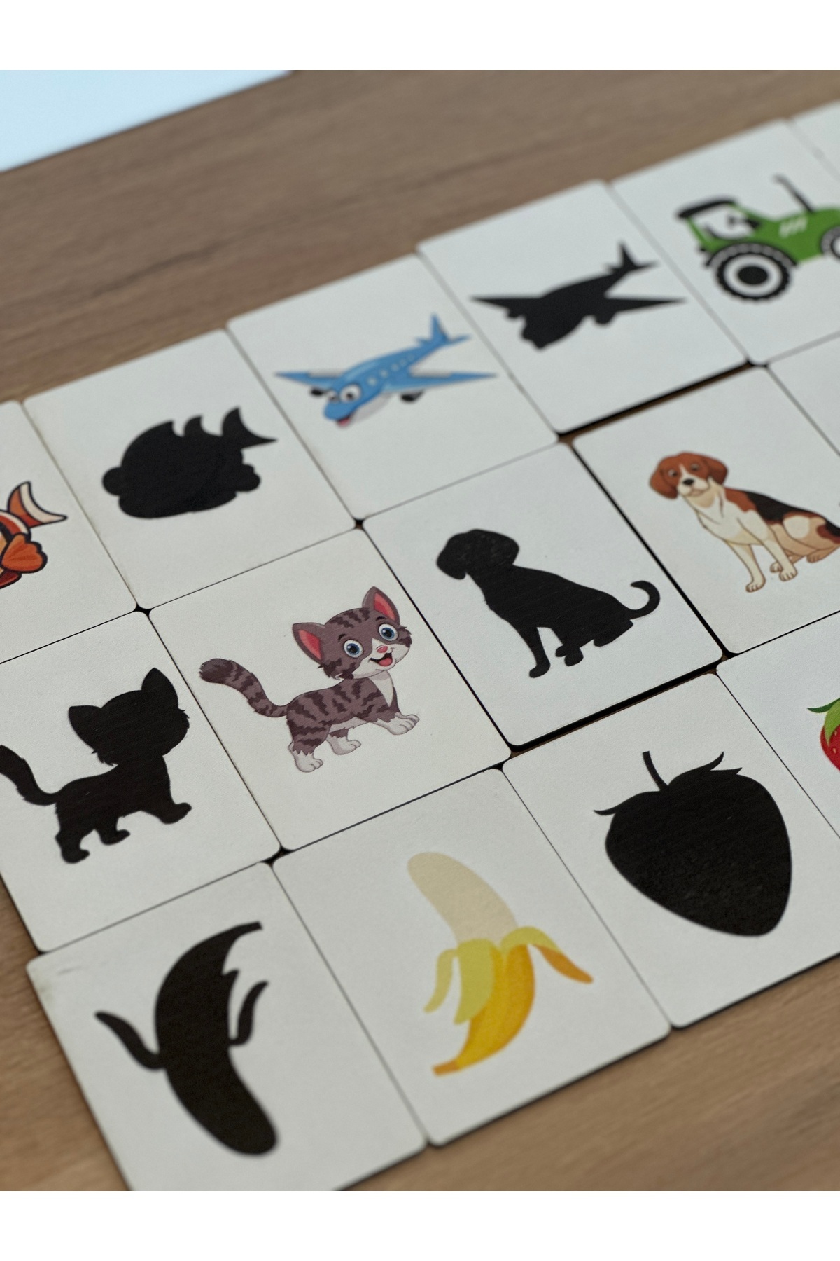 Bellacasa Gölge Eşleme Kartı Ahşap Oyun, Eğitici Oyuncak, Montessori Eğitim Oyuncak,Motor Zeka Oyuncak fotoğrafı 2 (önizleme)