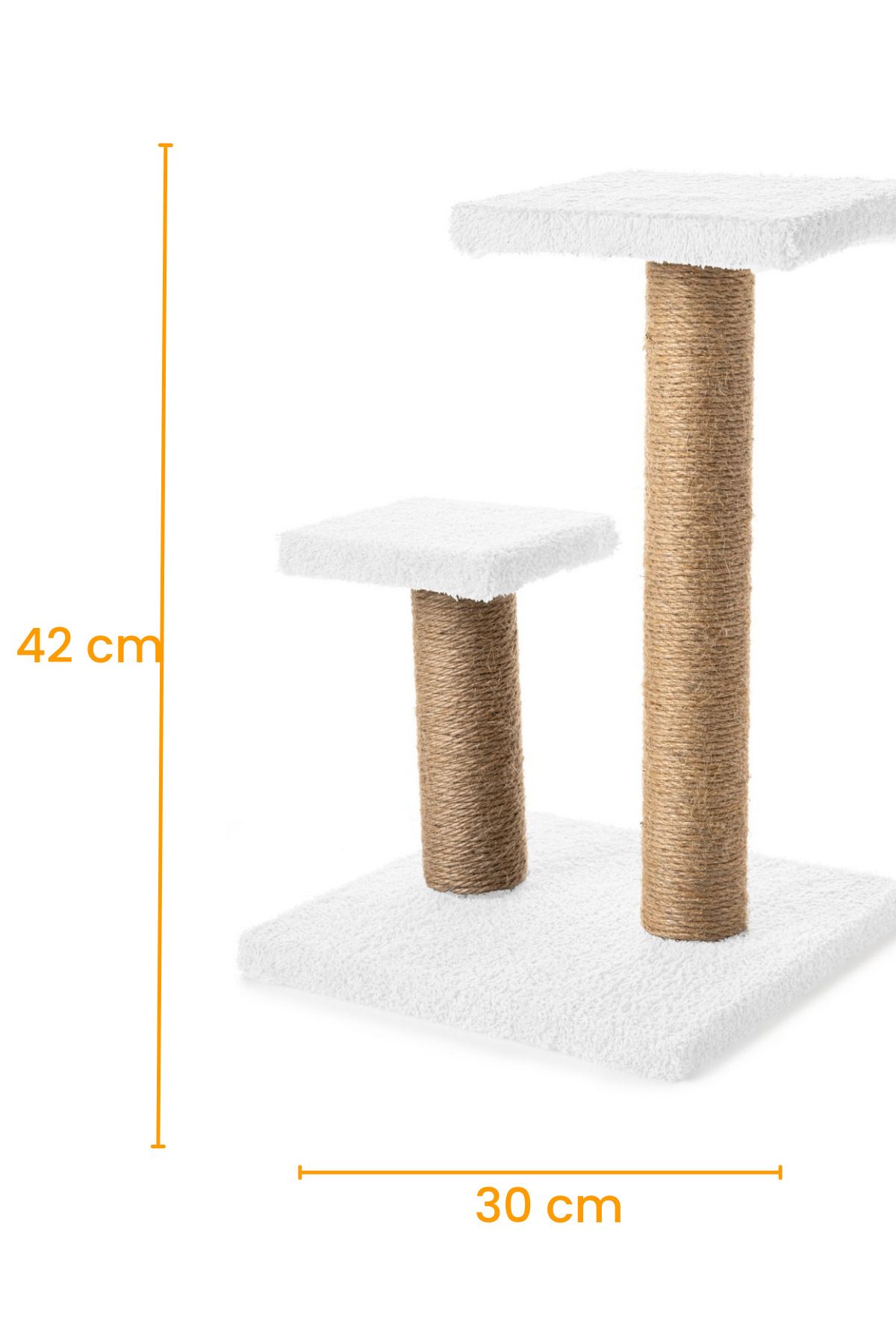 BEYLİNİ-2-Piece Plush Fabric Cat Scratch Kit - Erasable Disassembled, 42cm, 2-Step White Jump and Scratch 7