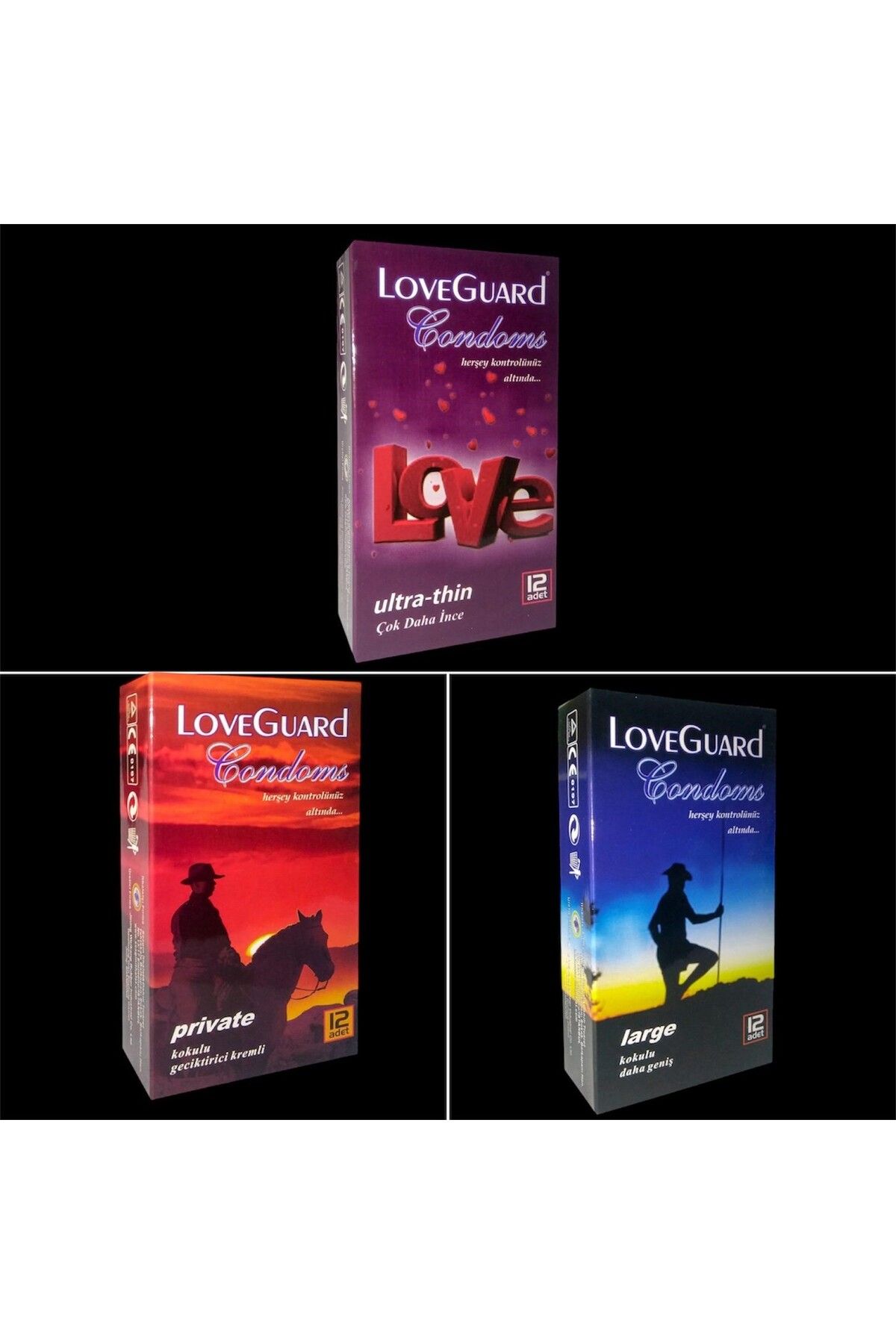 Love Guard 3'lü Set 36 Adet Ultra Thin ( çok daha ince ) - Private - Large