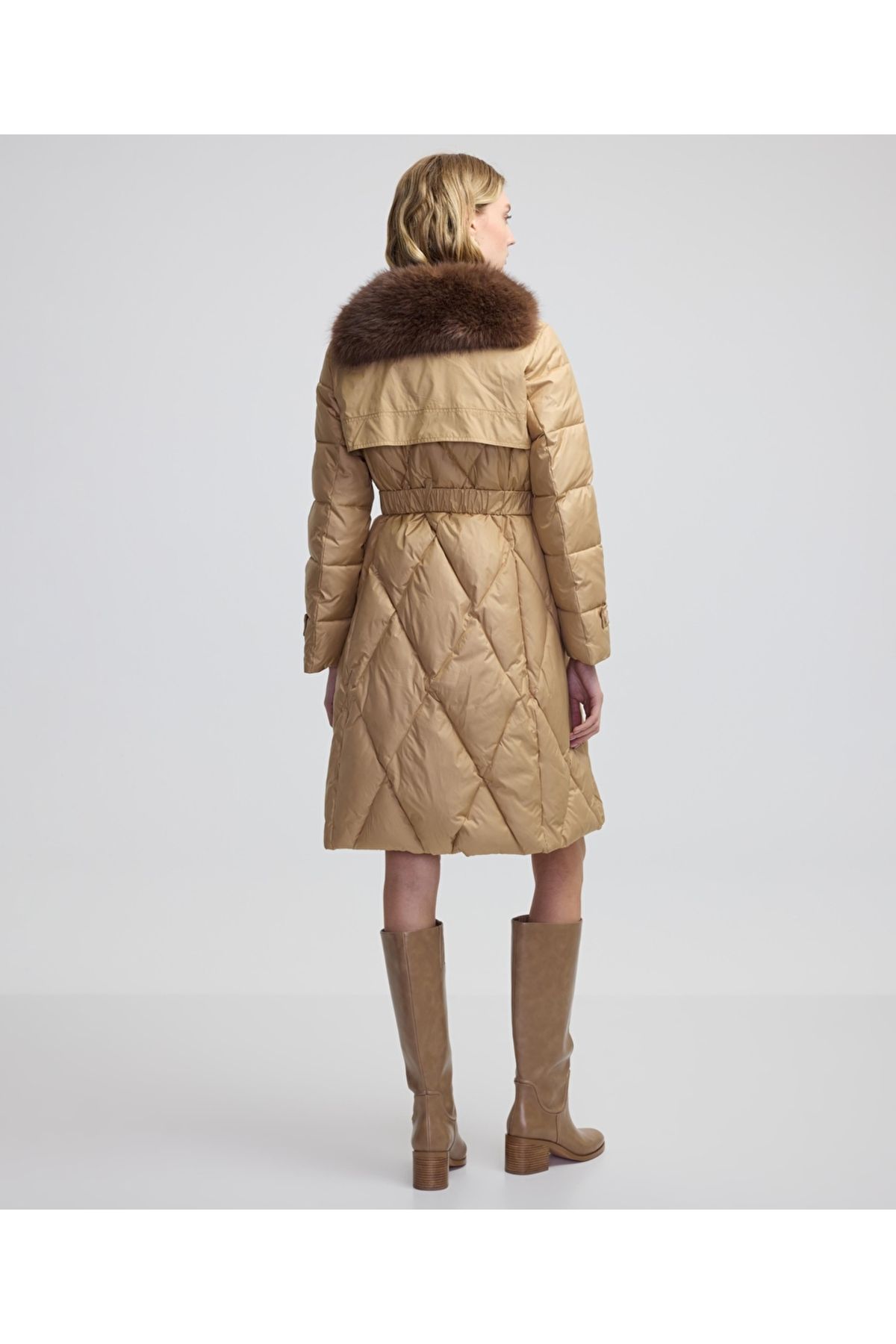 İpekyol-Faux fur quilted coat 6