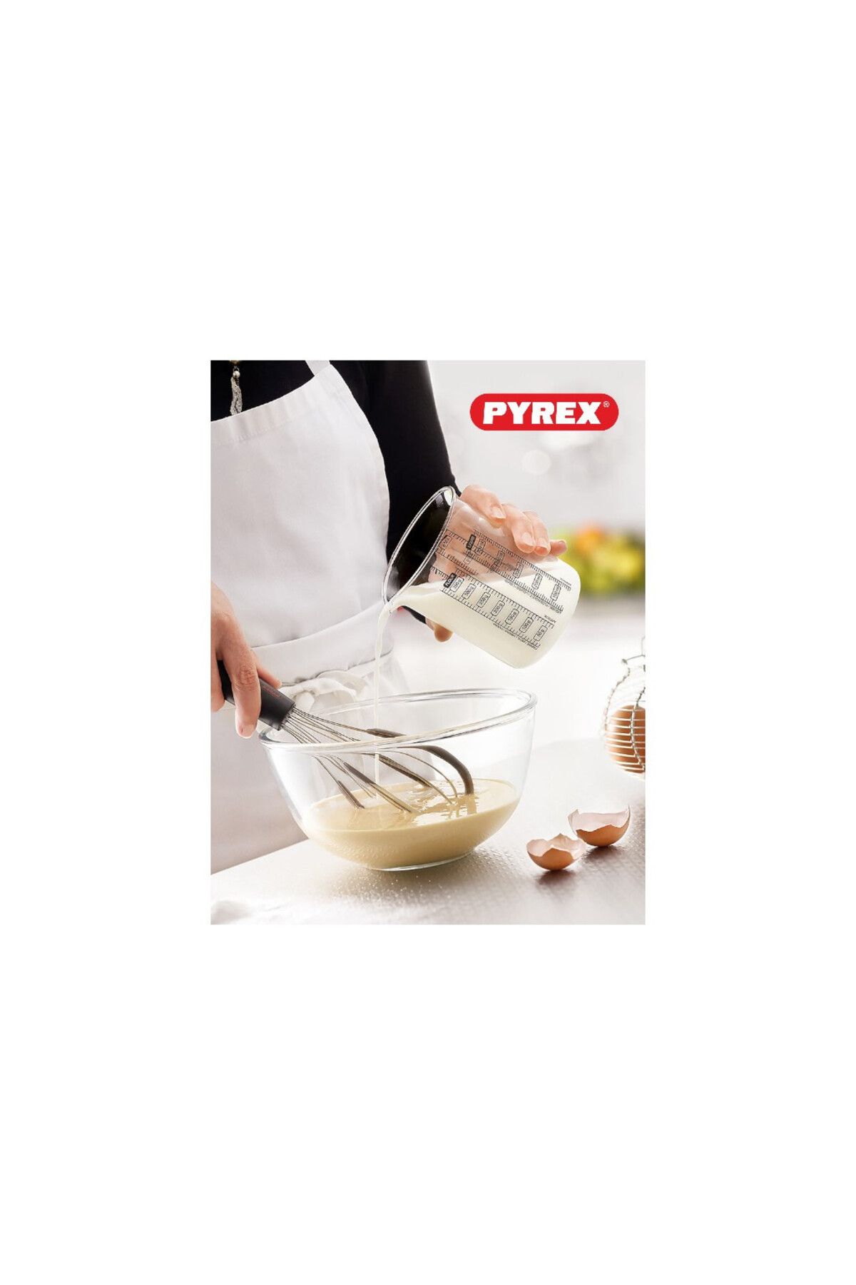 Pyrex-0.5L Glass Mixing Bowl - Heat Resistant and Stackable 4