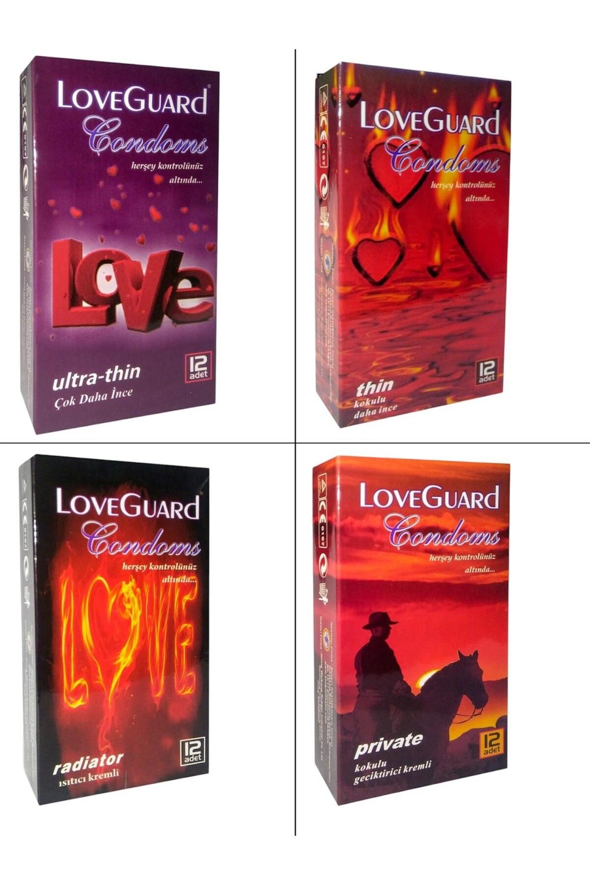 Love Guard LoveGuard 4'lü Set 48 Adet Ultra Thin - Radiatör - Thin - Private