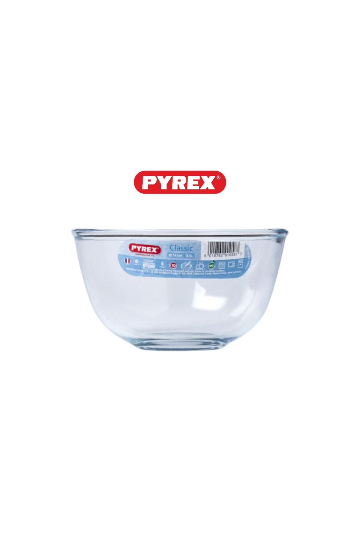 Pyrex-0.5L Glass Mixing Bowl - Heat Resistant and Stackable 1