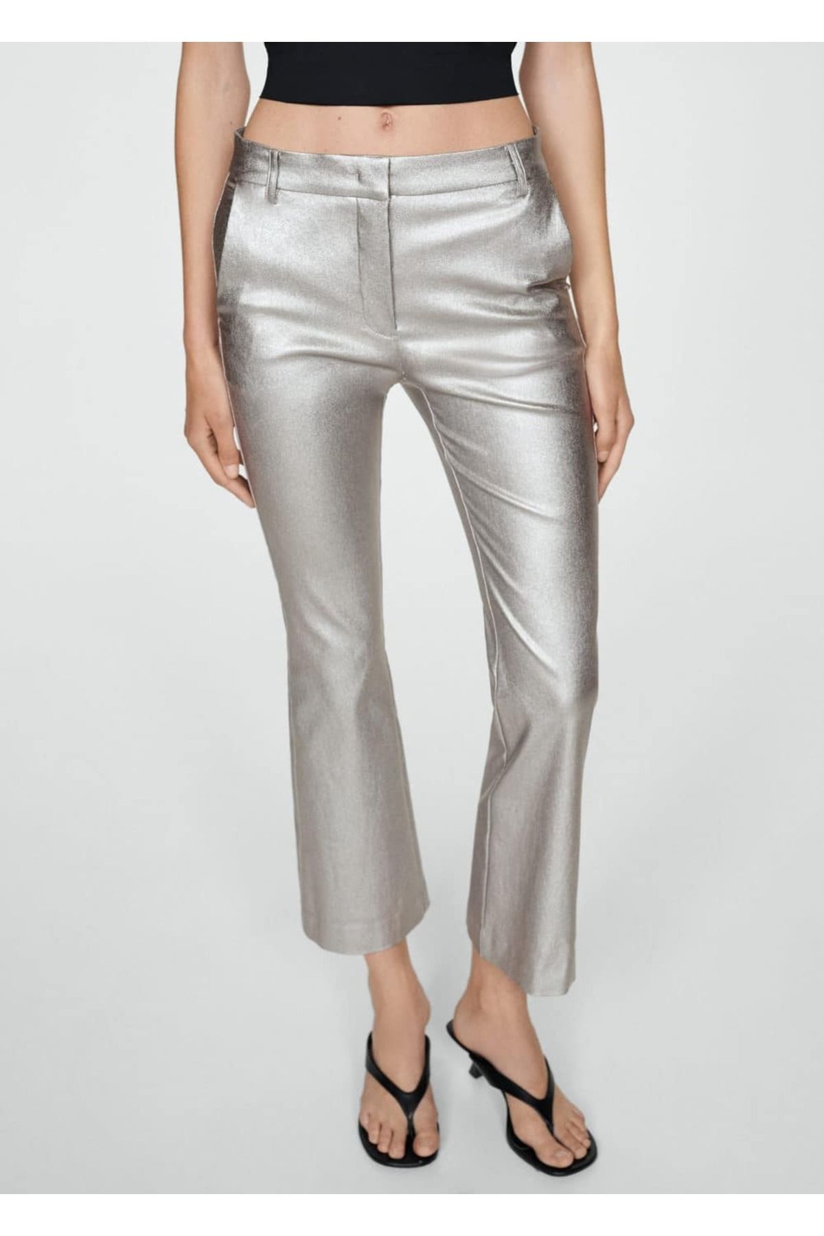 شلوار MANGO Woman Metallic Flare