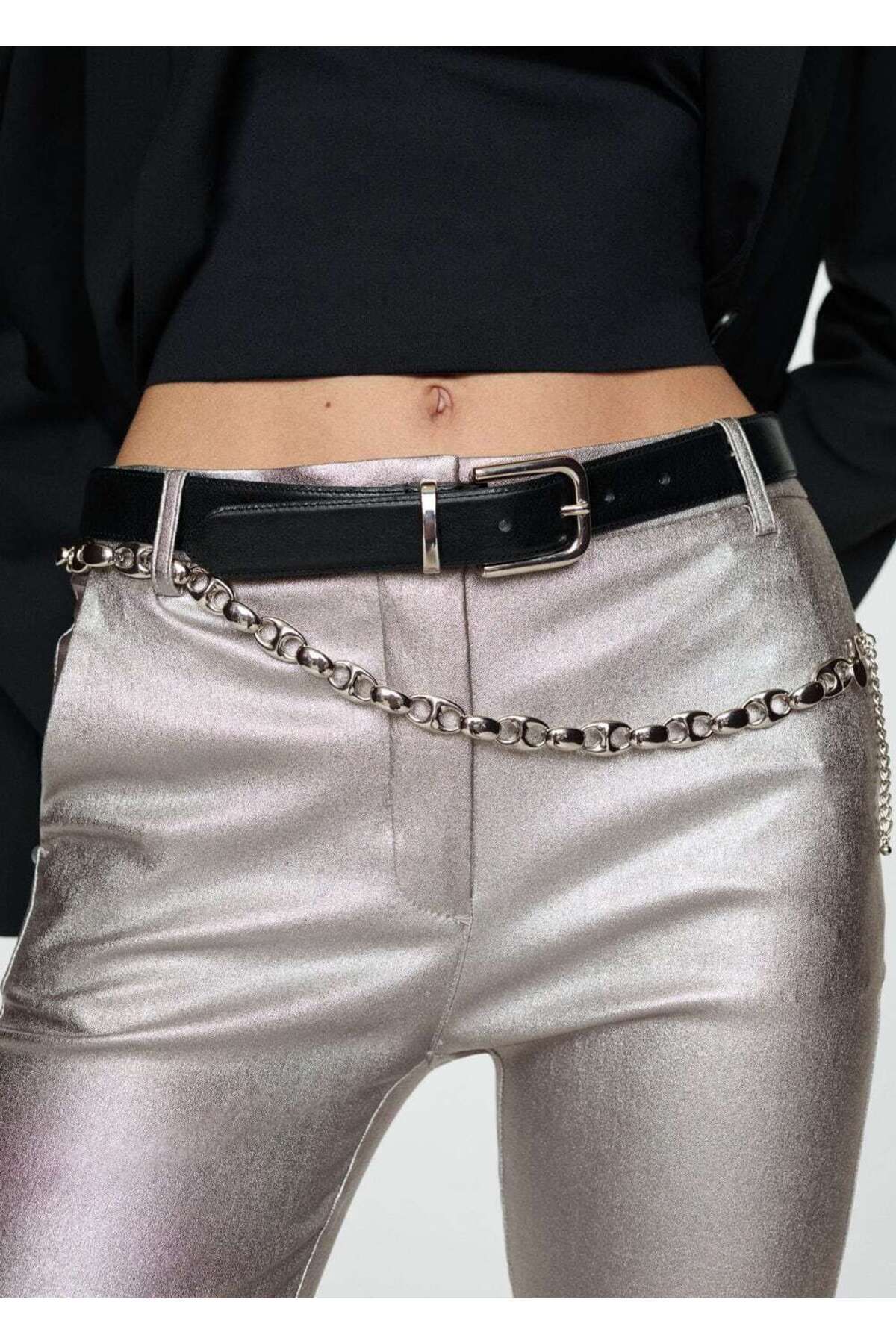 شلوار MANGO Woman Metallic Flare