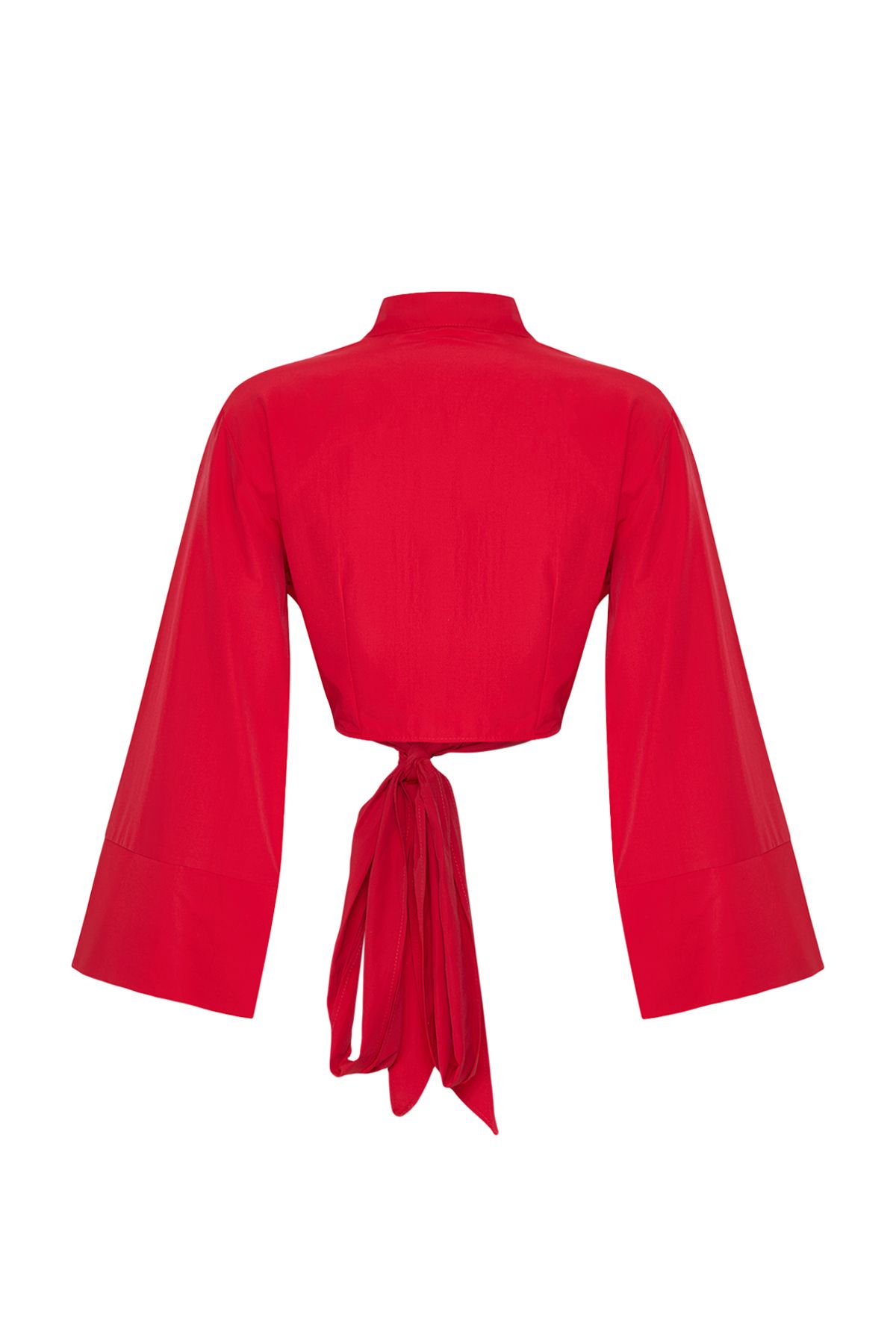 Trendyol Collection-Red Binding Részletes Normál Normál Fit Szövött ing TWOAW25GO00067 7
