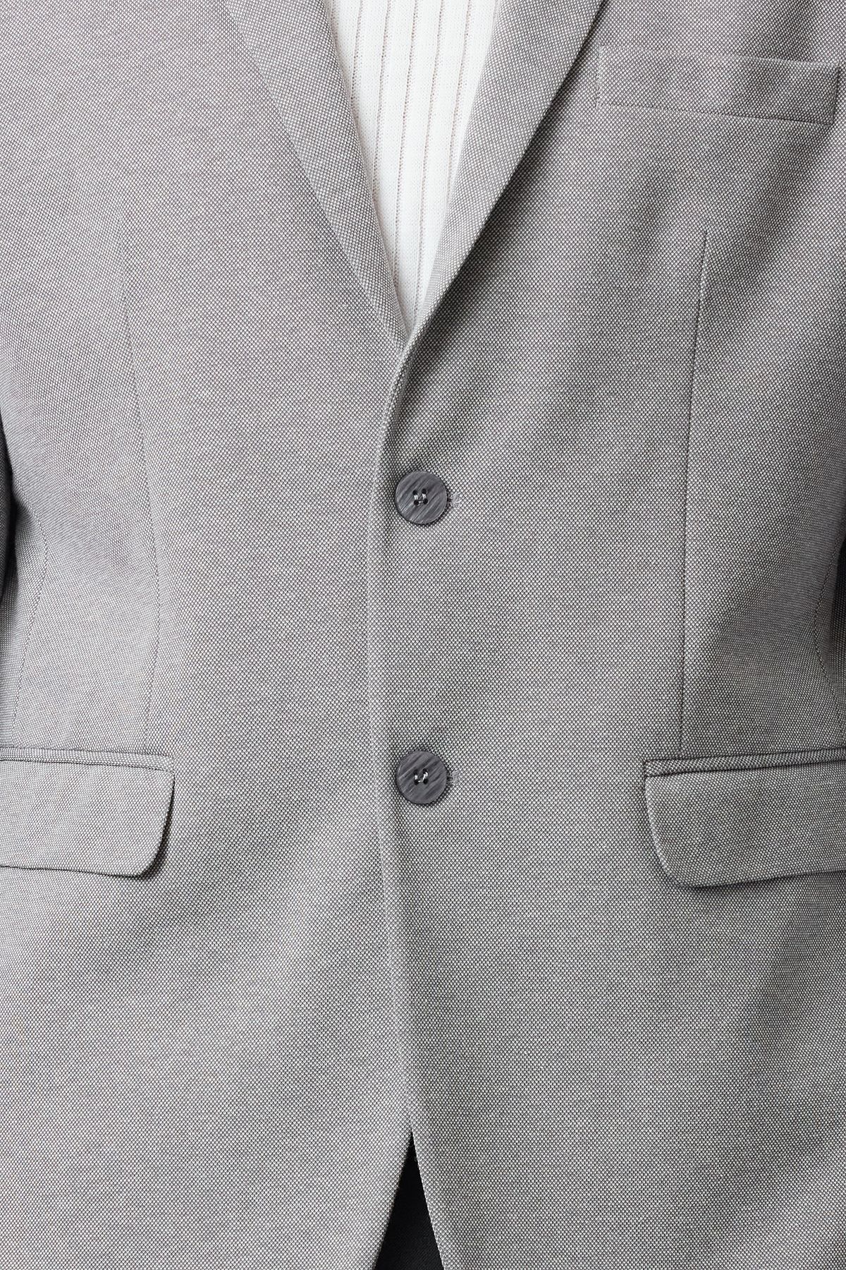 Trendyol Collection-Flexible and Comfortable Gray Blazer Jacket - Regular Fit, Textured Fabric Tmnaw22Ce0235 5