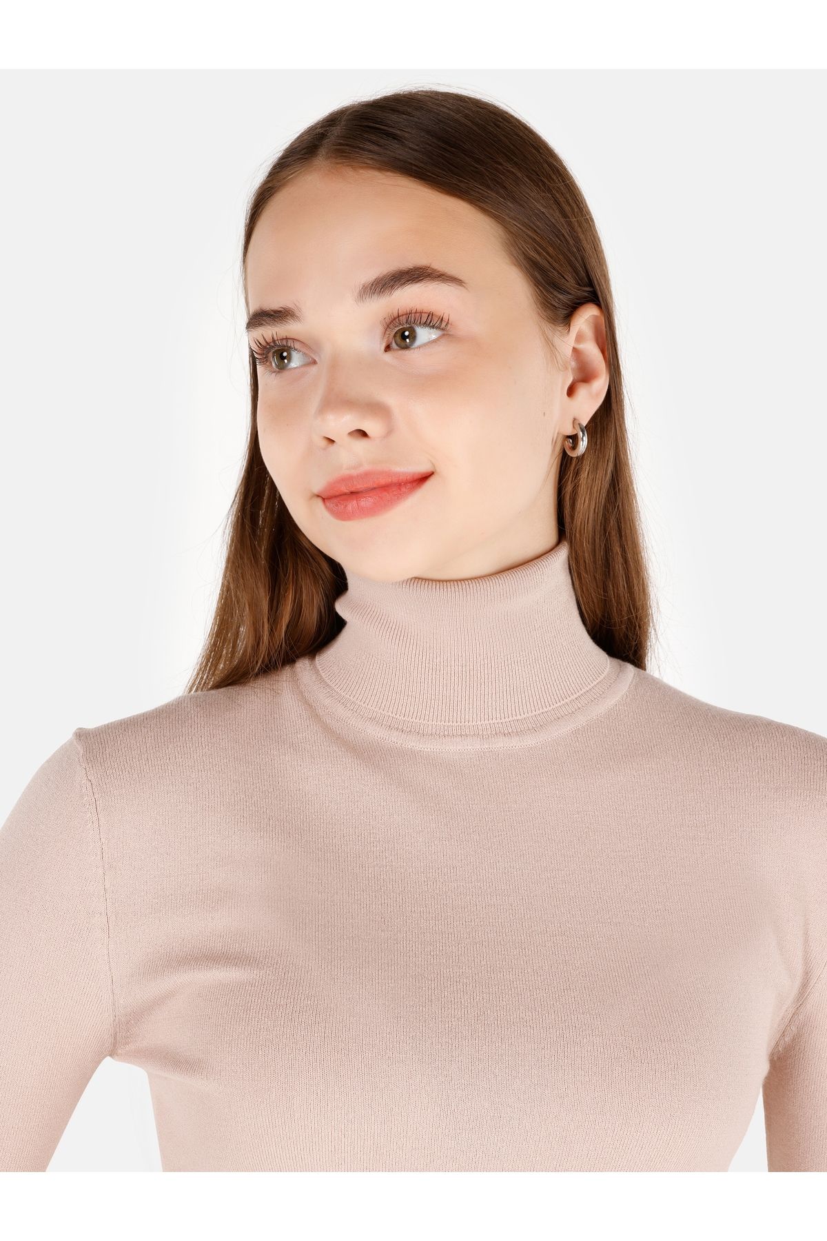 Colin's-Slim Fit Turtleneck Beige Women's Sweater Cl 1070208 4